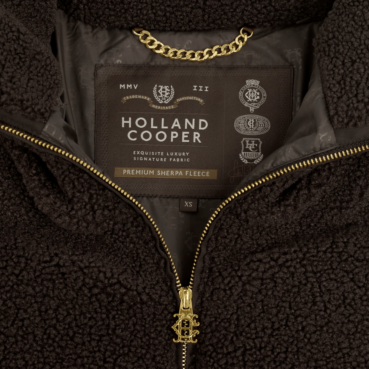 Womens Holland Cooper Chocolate Borg Teddy Padded Jacket