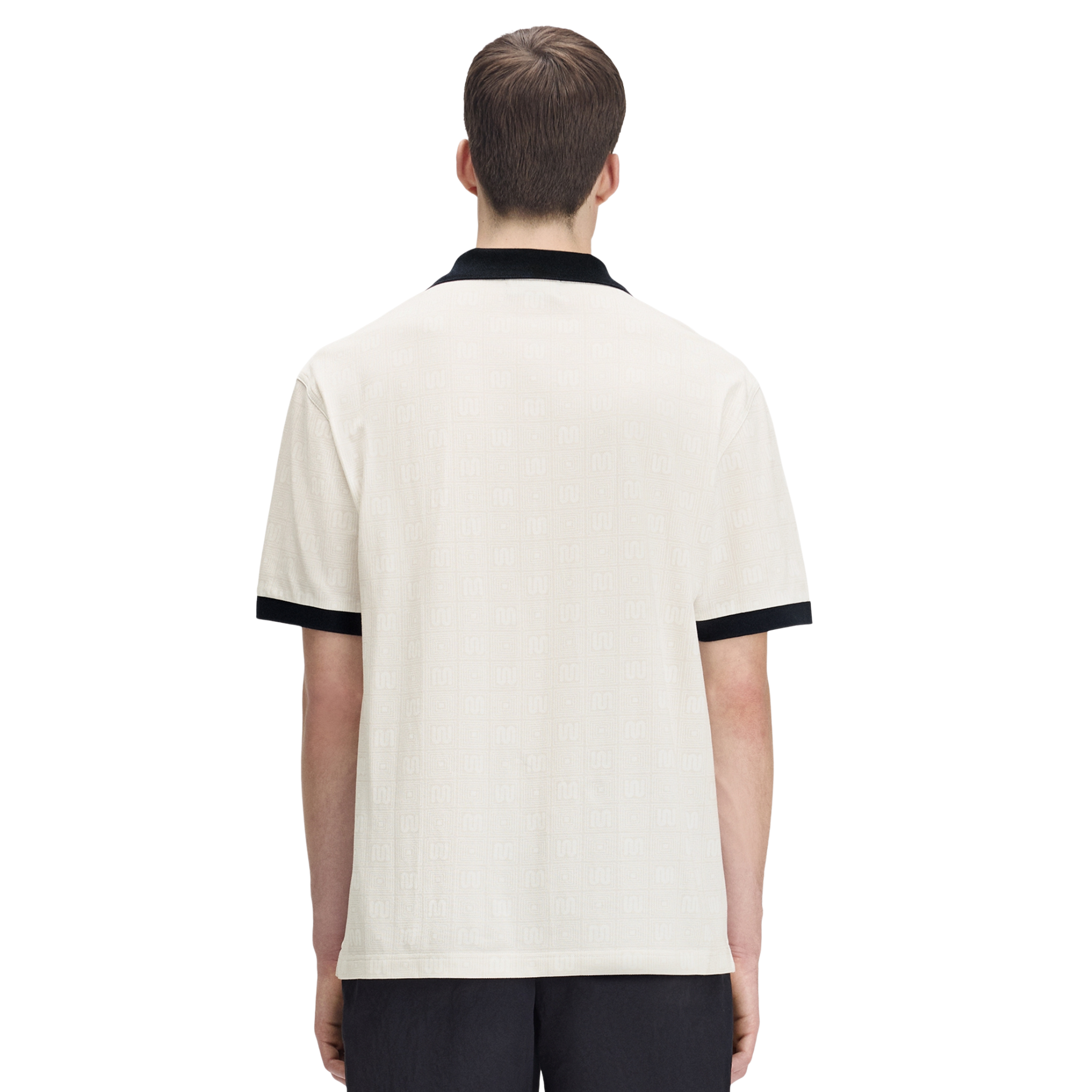 Mens Fred Perry x Meyba Ecru Printed S/s Polo Shirt