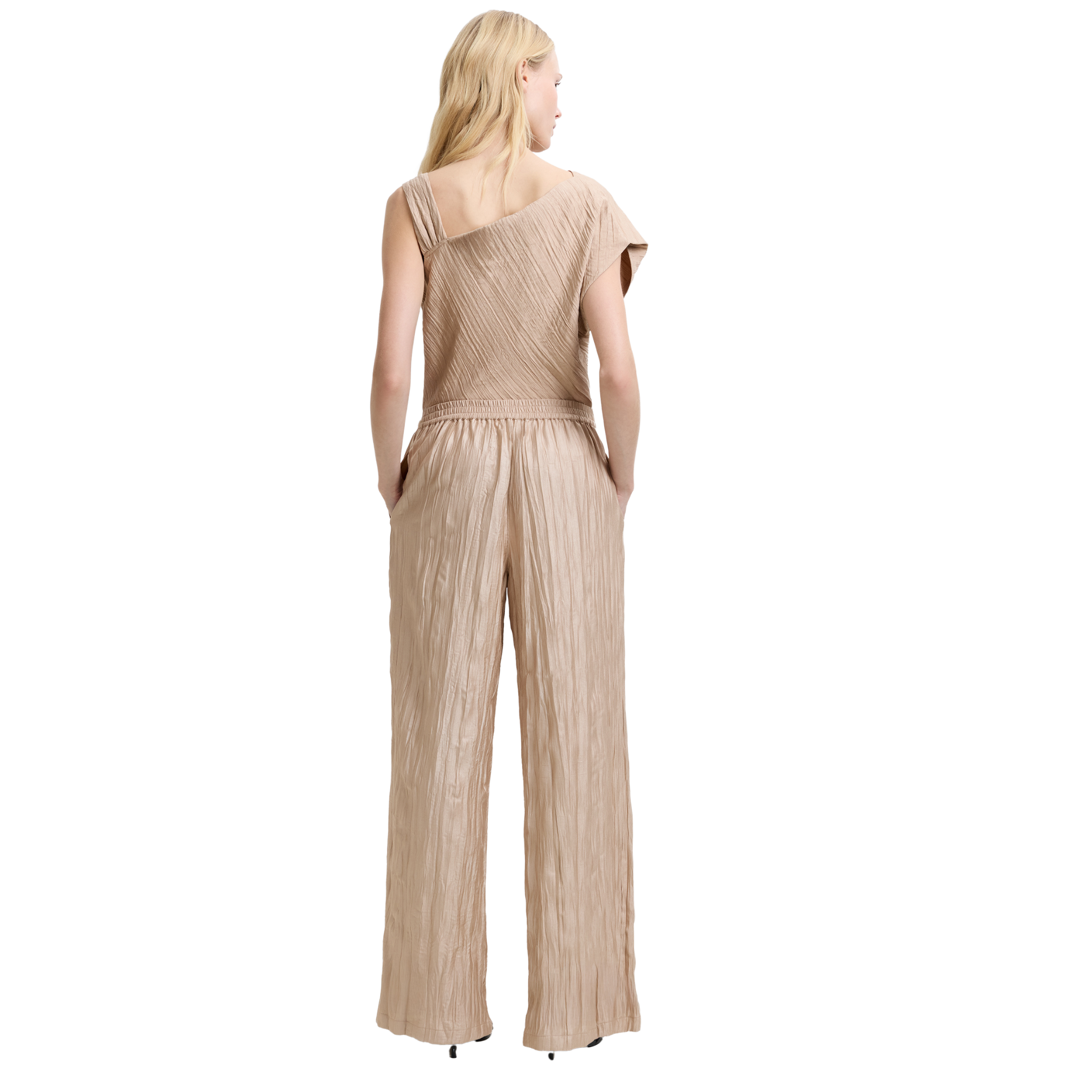 Womens French Connection Warm Neutral Novie Crinkle Trousers