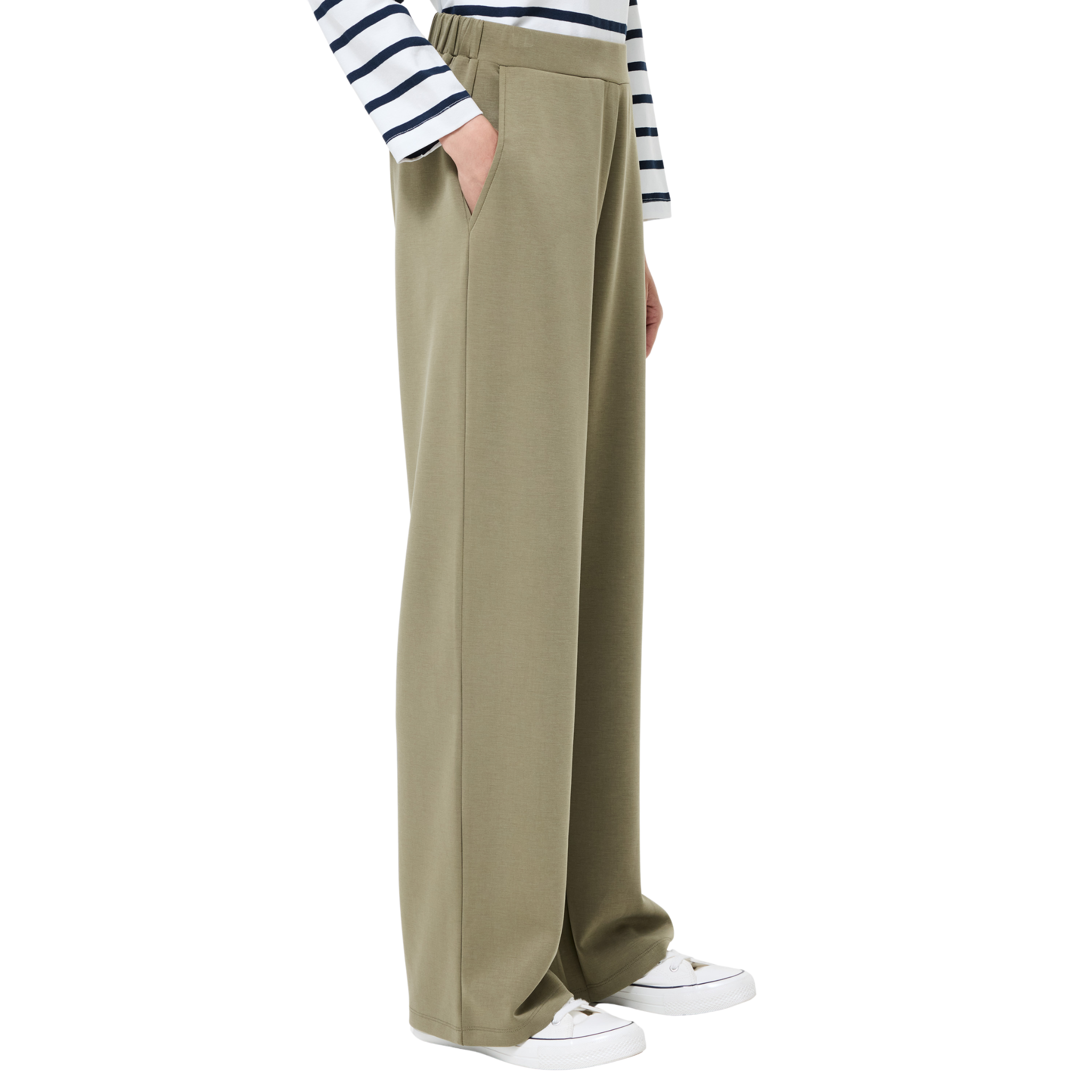 Womens French Connection Washed Khaki Wren Slim Straight Trousers
