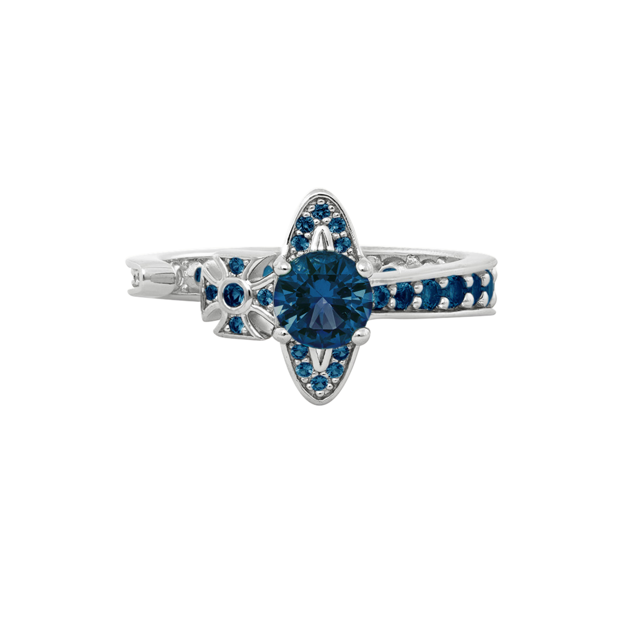 Vivienne Westwood Platinum/Dark Blue CZ Maitena Ring