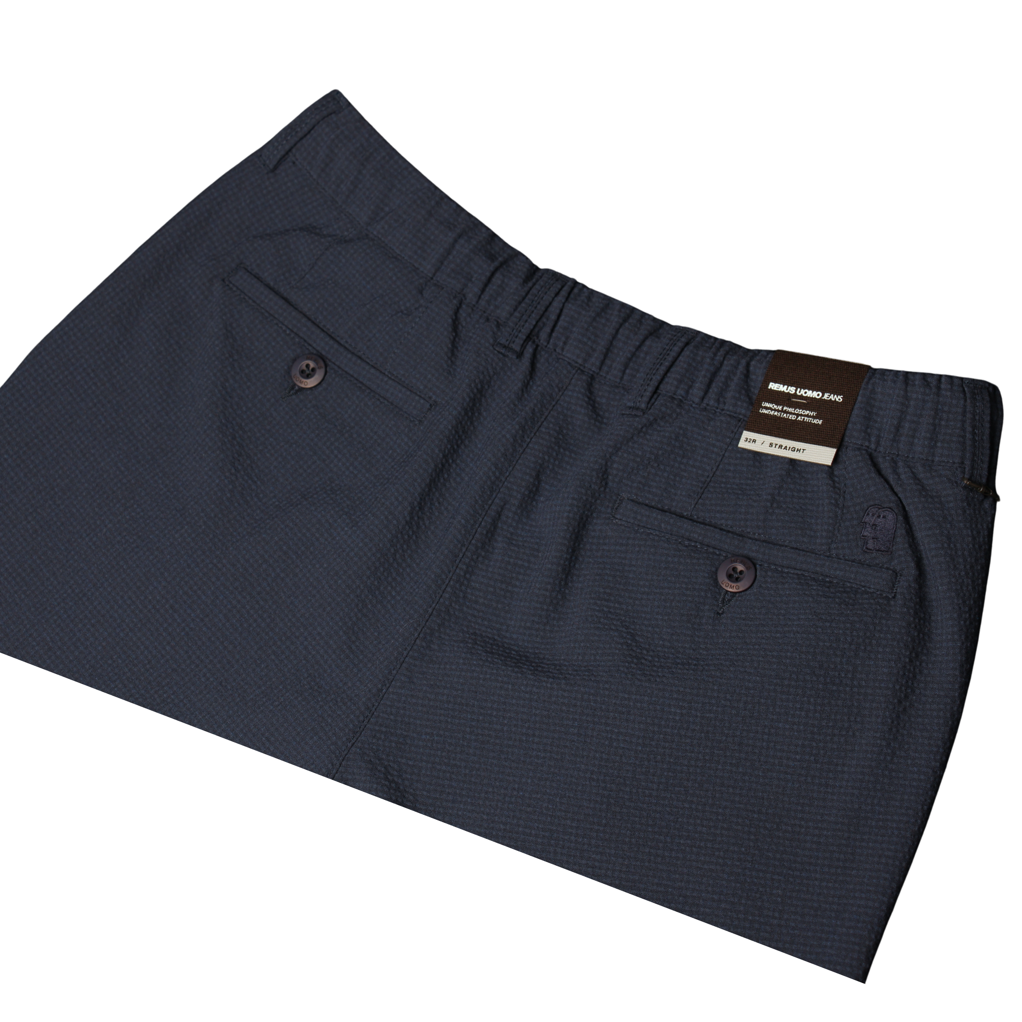 Mens Remus Uomo Slate Blue Elliott Straight Fit Trousers