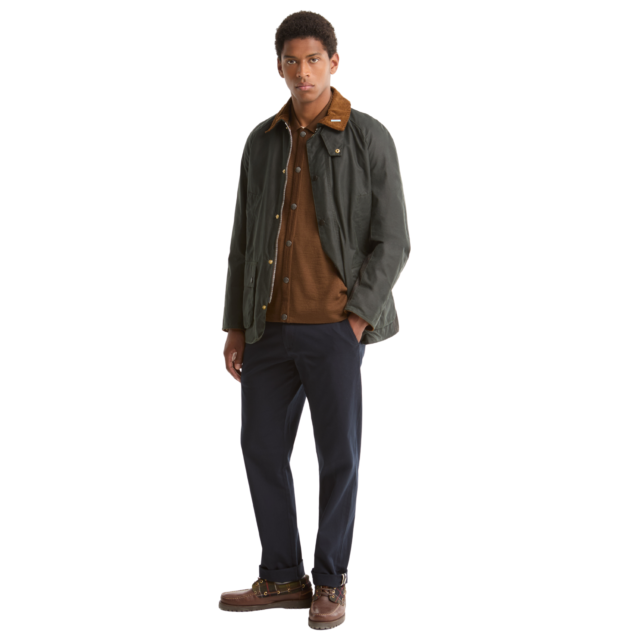 Mens Barbour Sage Icons Ashby Wax Jacket