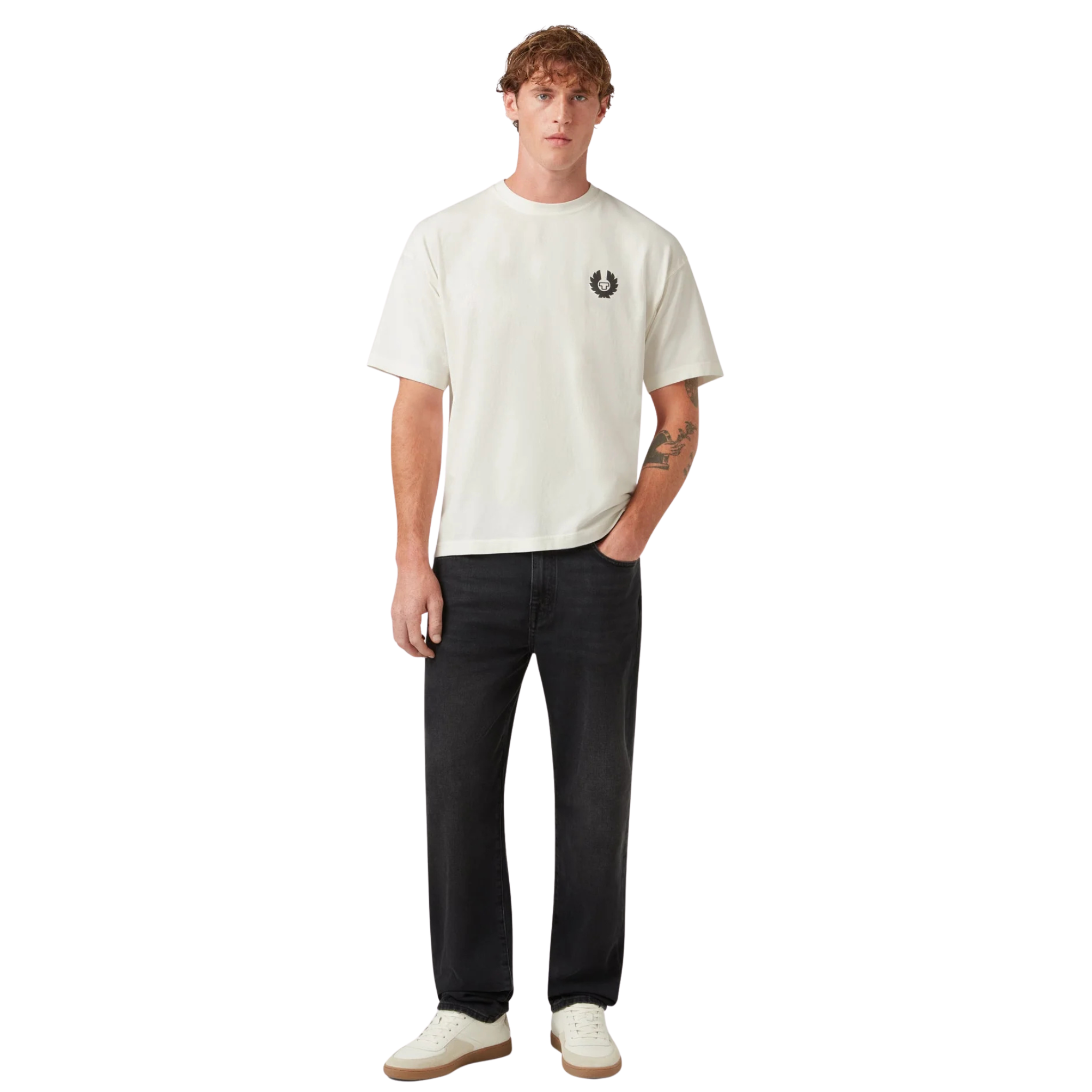Mens Belstaff Chalk Competition S/s T Shirt