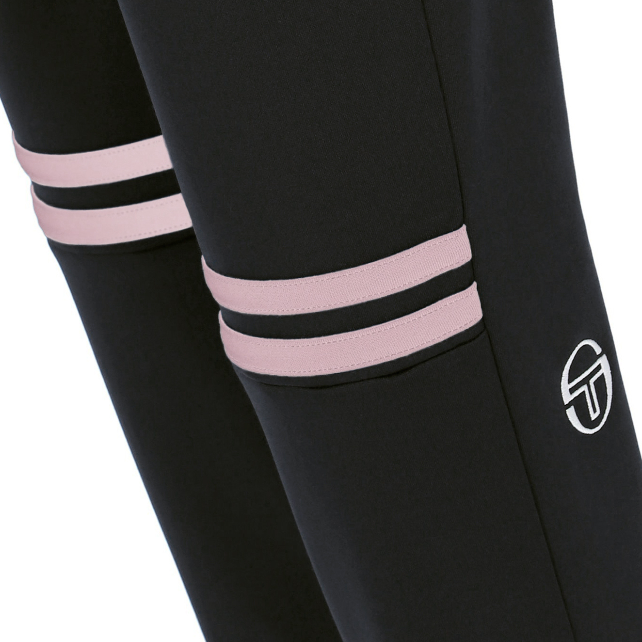 Mens Sergio Tacchini Black/Light Lilac Dallas Track Pants