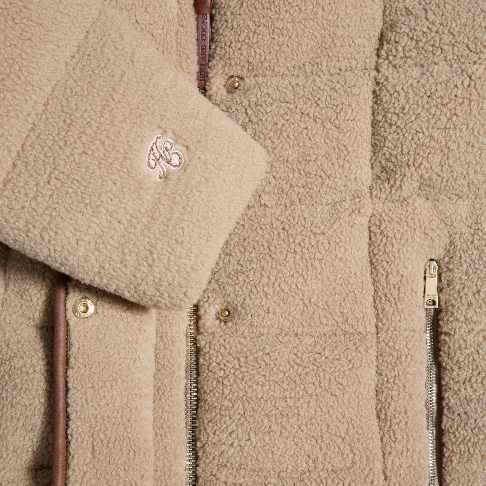 Womens Holland Cooper Natural Borg Crawford Padded Jacket