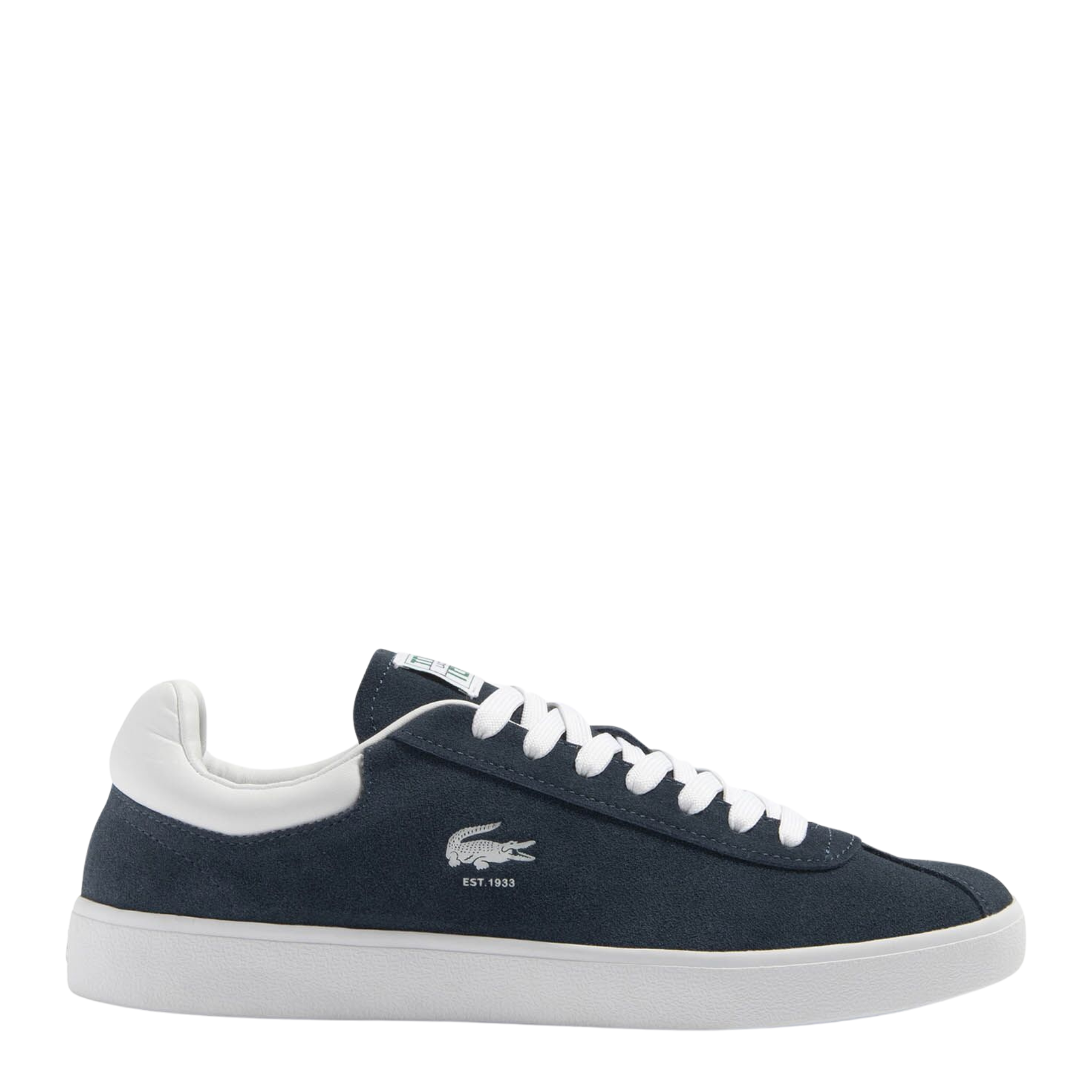 Mens Lacoste Navy/White Baseshot Suede Trainers