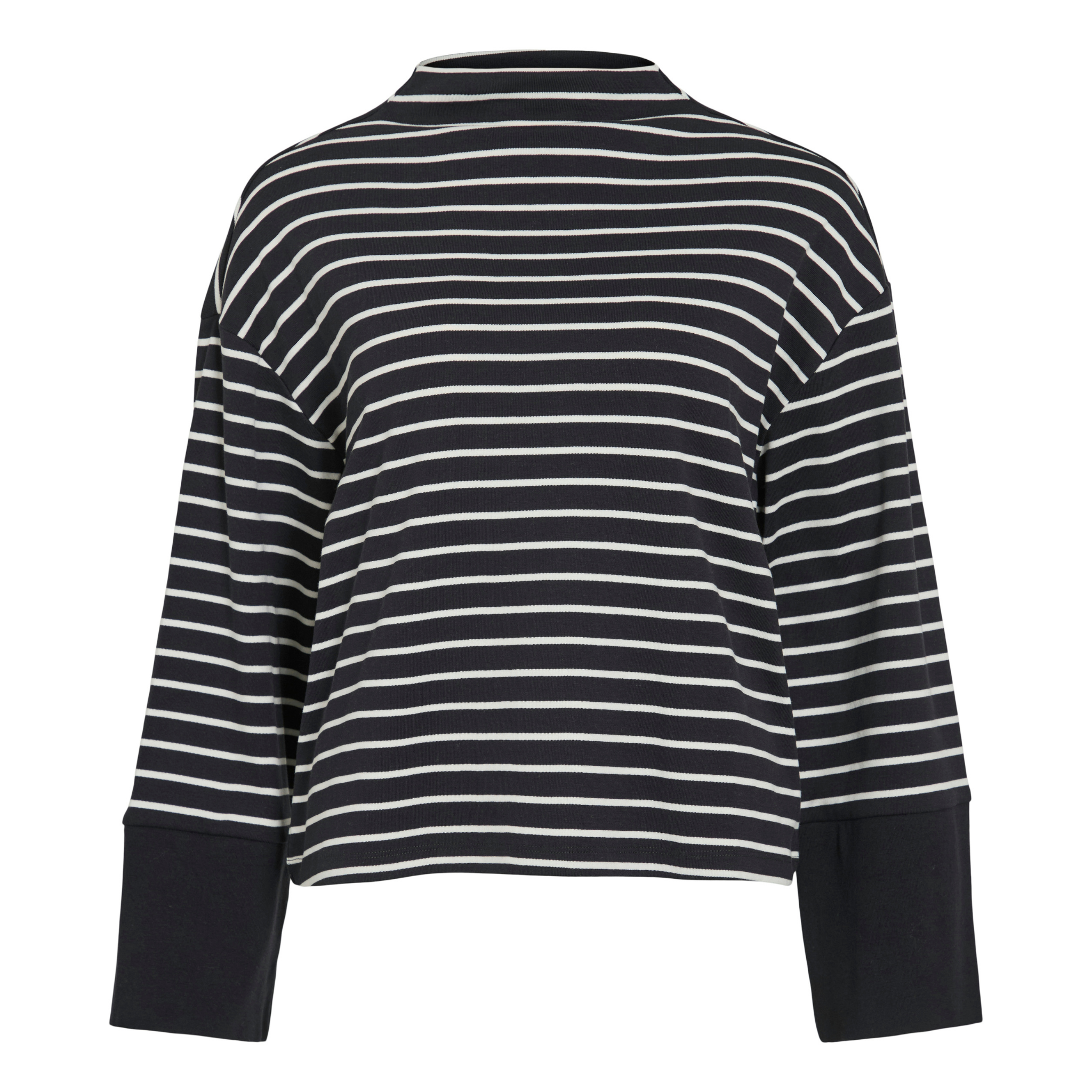 Womens Vila Black/White Vimelodia Funnel Neck Jumper