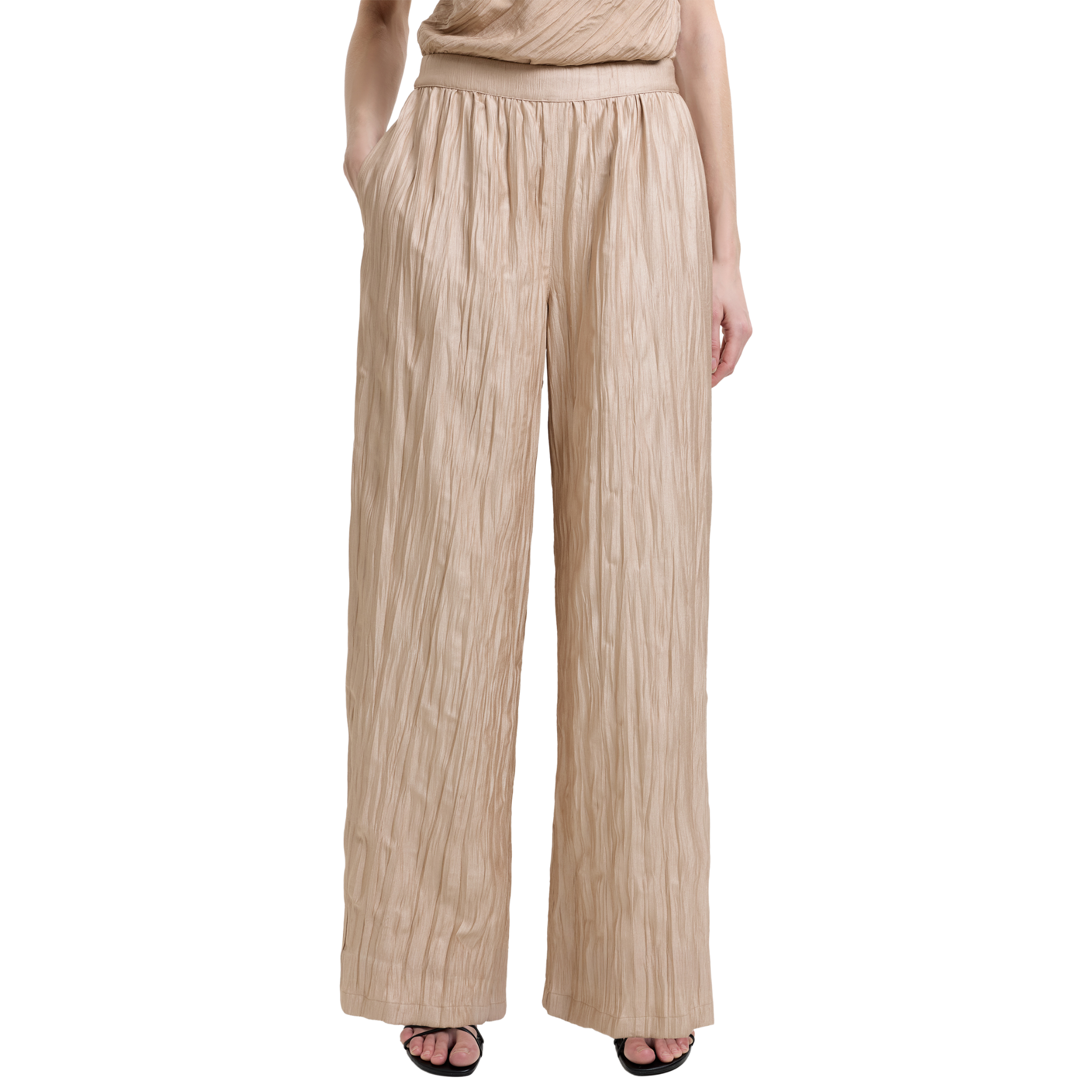 Womens French Connection Warm Neutral Novie Crinkle Trousers