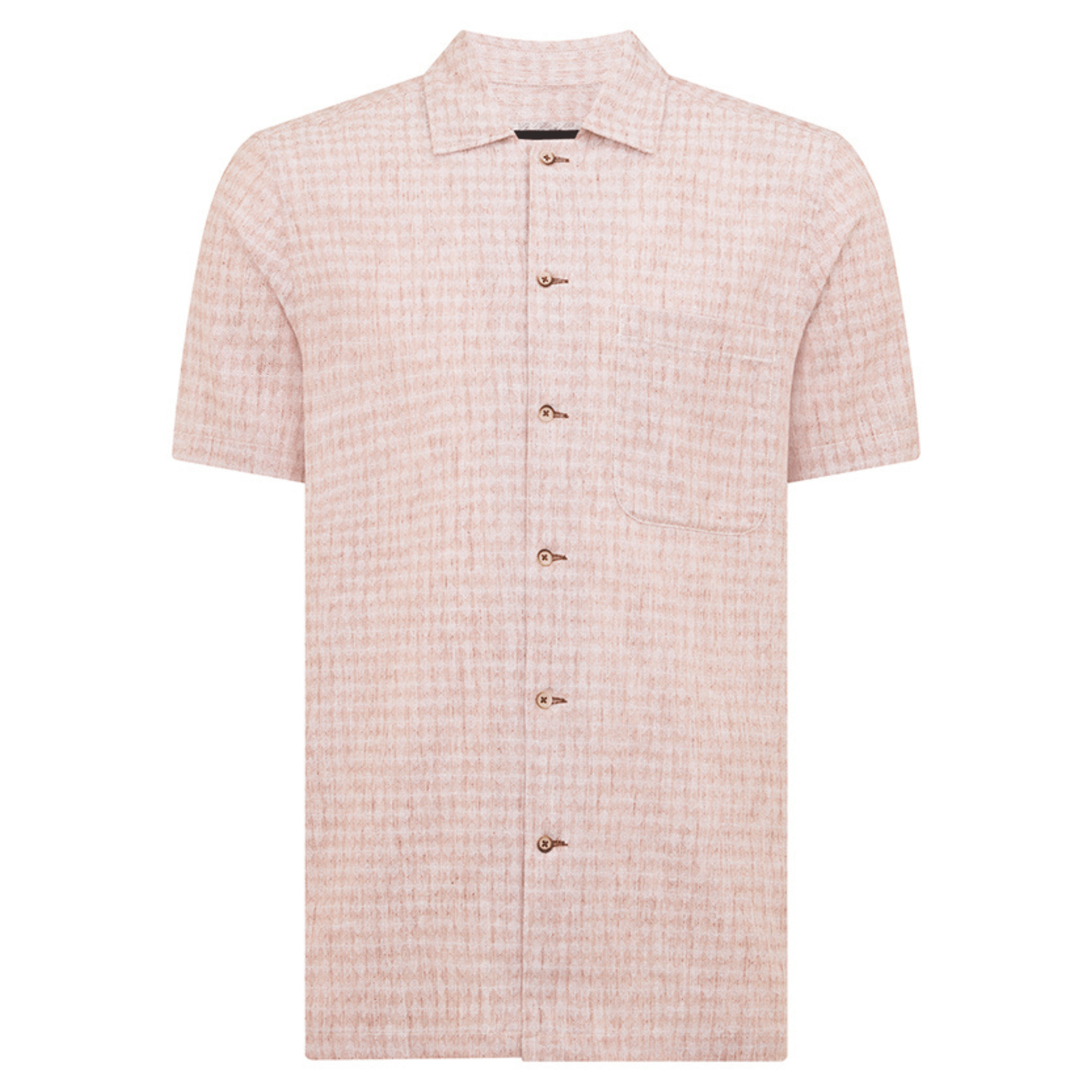 Mens Remus Uomo Tan/Camel Printed Casual S/s Shirt