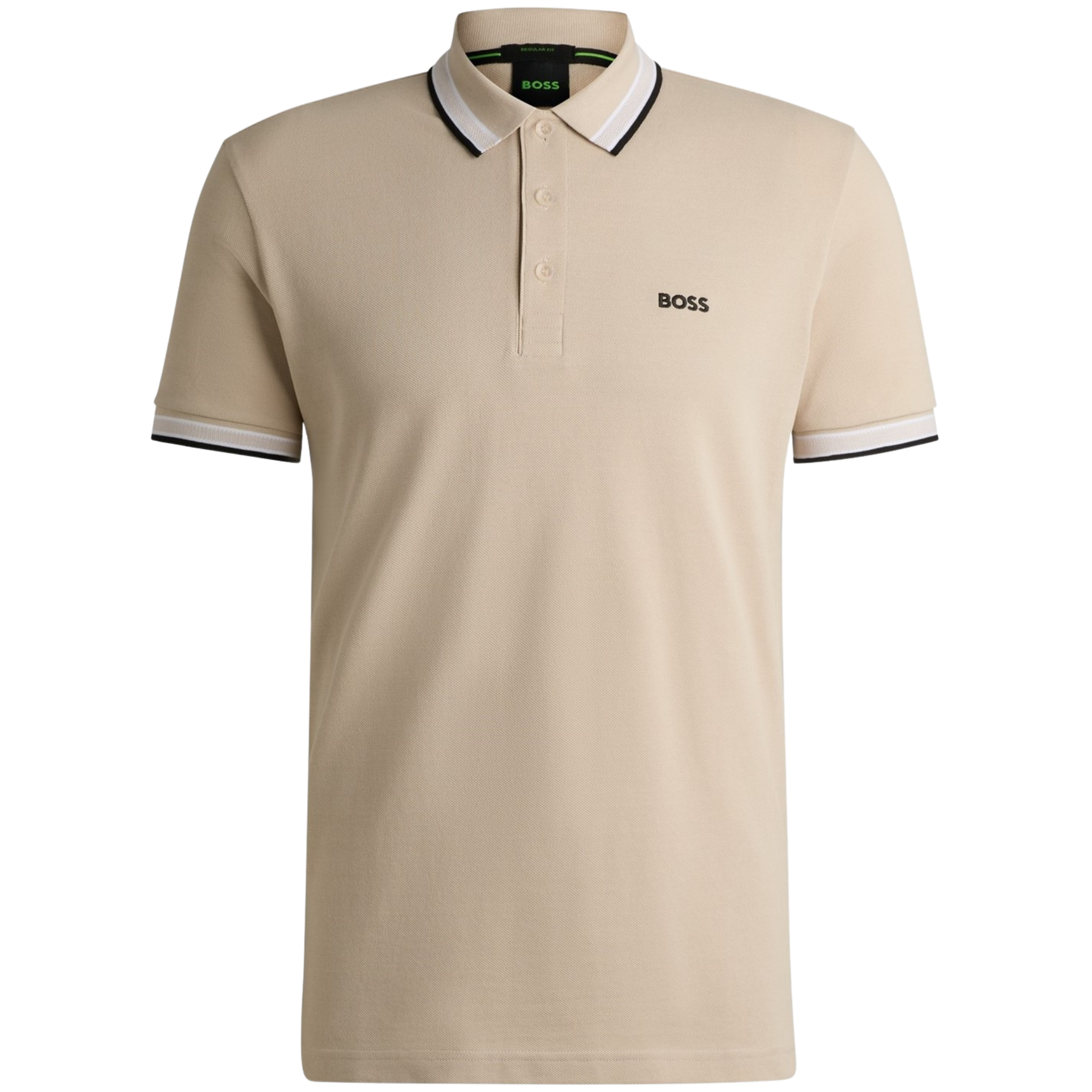 Mens BOSS Light Beige Paddy Regular Fit S/s Polo Shirt
