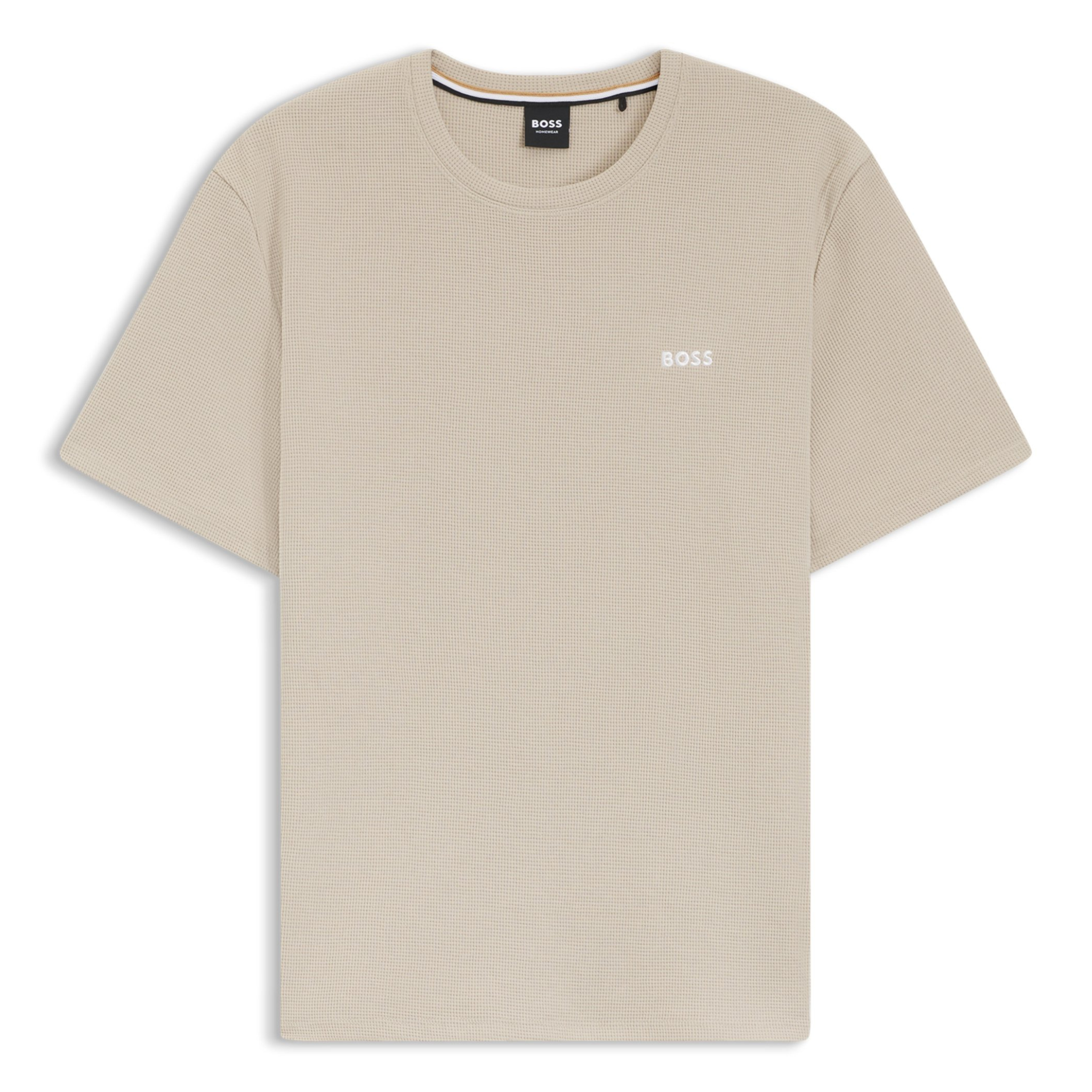Mens BOSS Light Beige Waffle Lounge S/s T Shirt