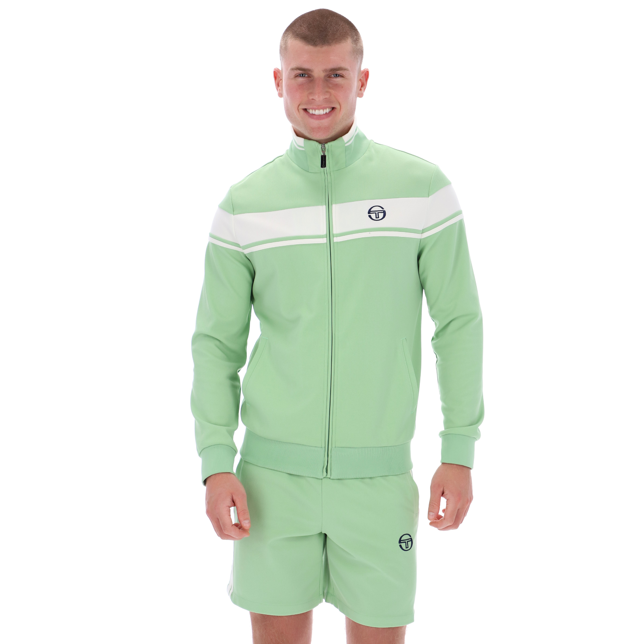 Mens Sergio Tacchini Quiet Green/Gardenia Damarindo Track Top