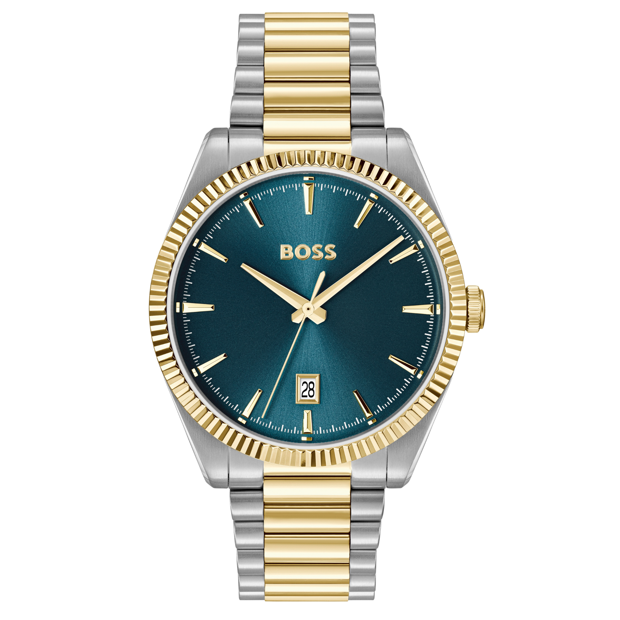 Mens BOSS Stainless Steel/Light Gold/Blue Cheswick Bracelet Watch