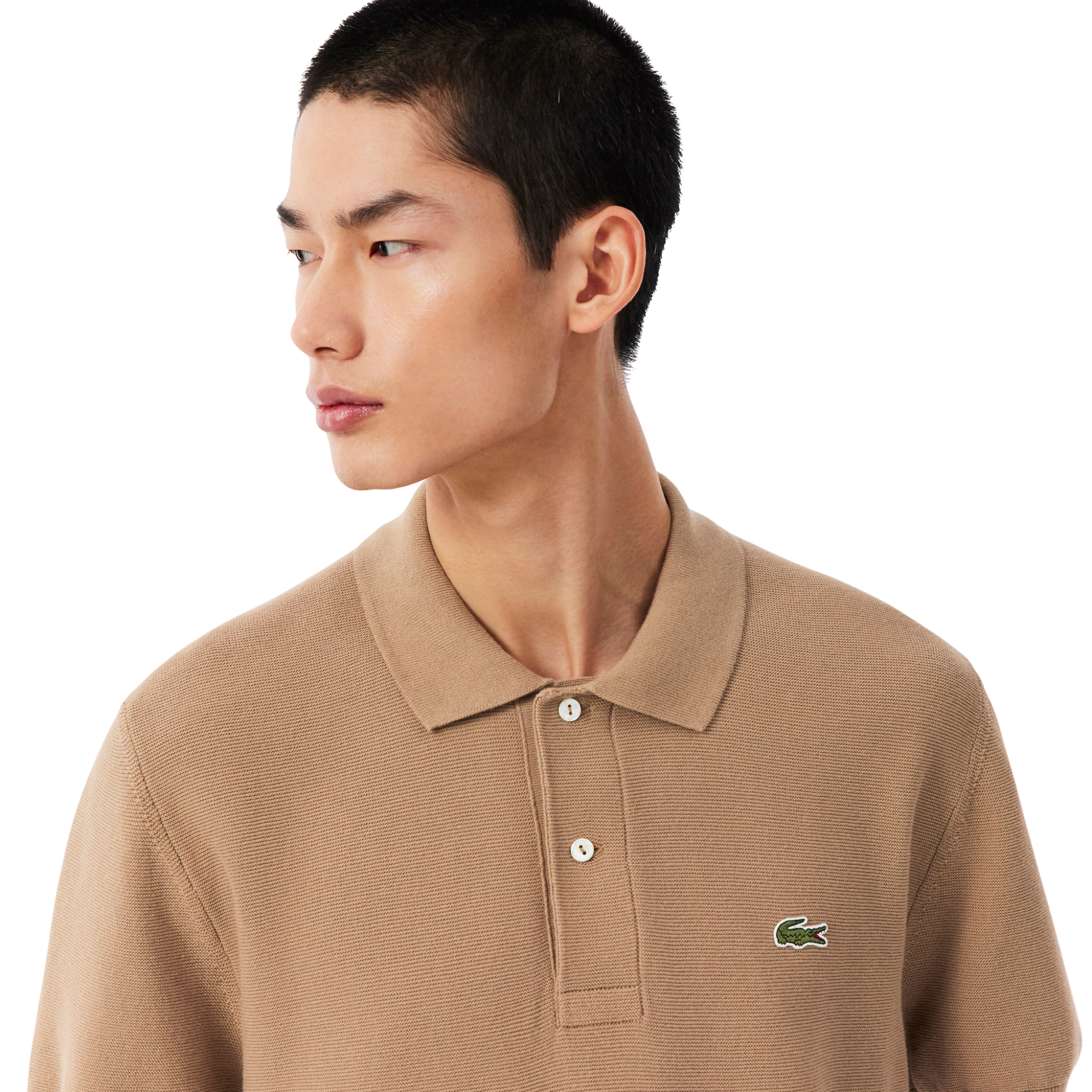 Mens Lacoste Cookie Ribbed Knitted S/s Polo Shirt