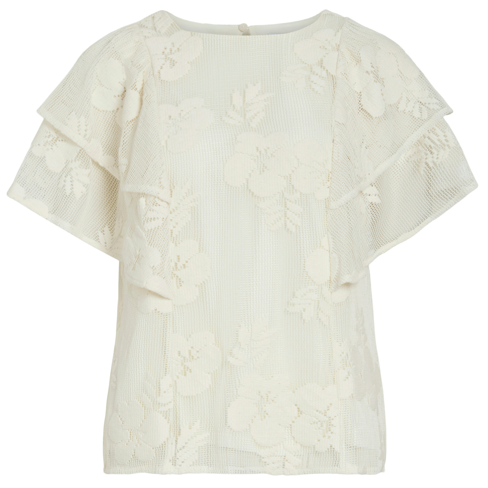 Womens Vila Birch Vihola Lace S/s Top