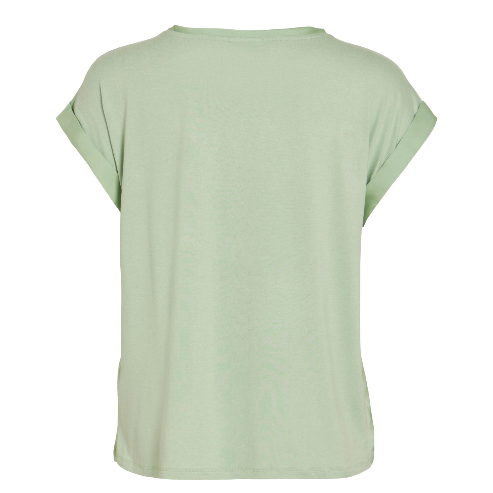 Womens Vila Smoke Green Viellette Satin S/s Top
