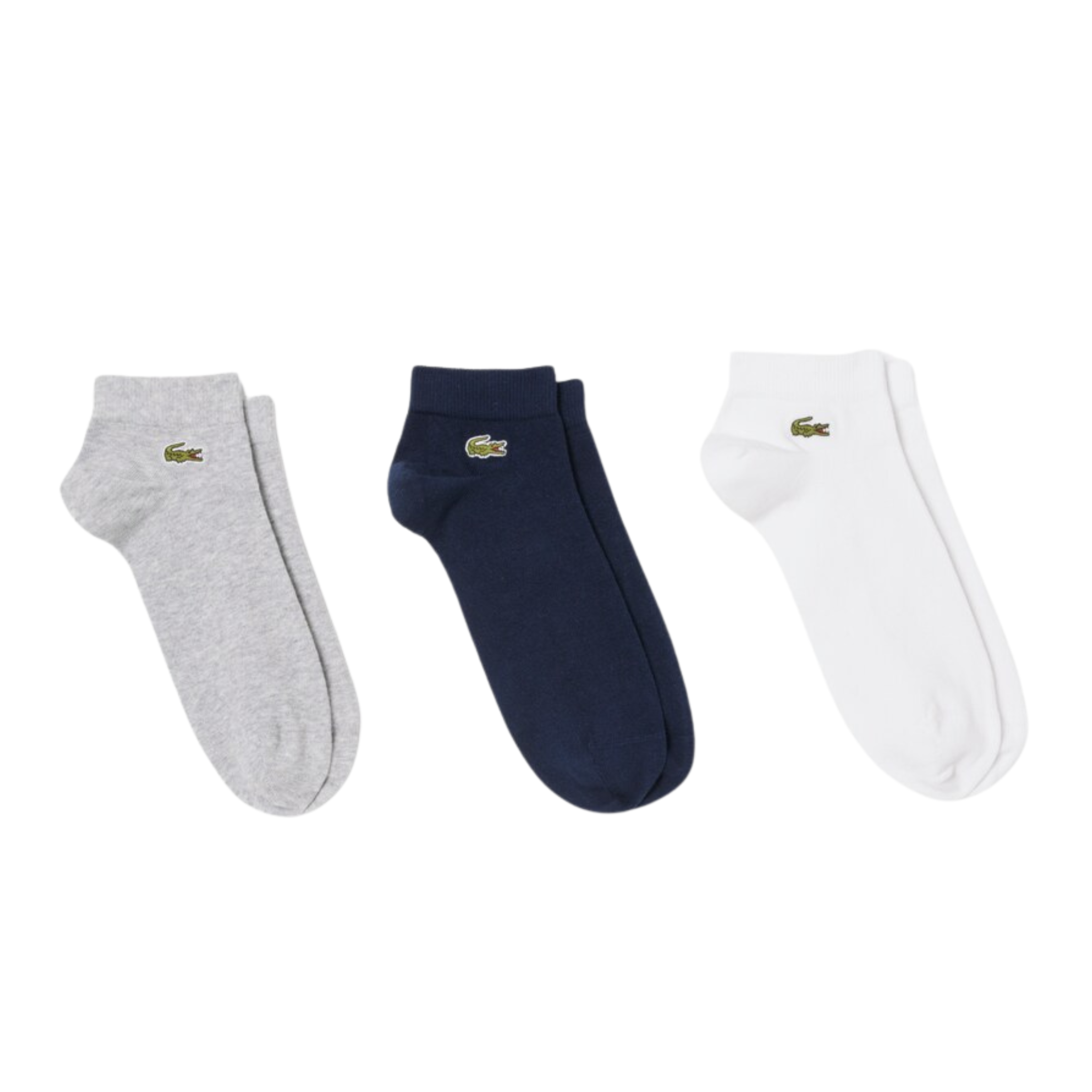 Mens Lacoste Navy/Grey/White 3 Pack Trainer Socks