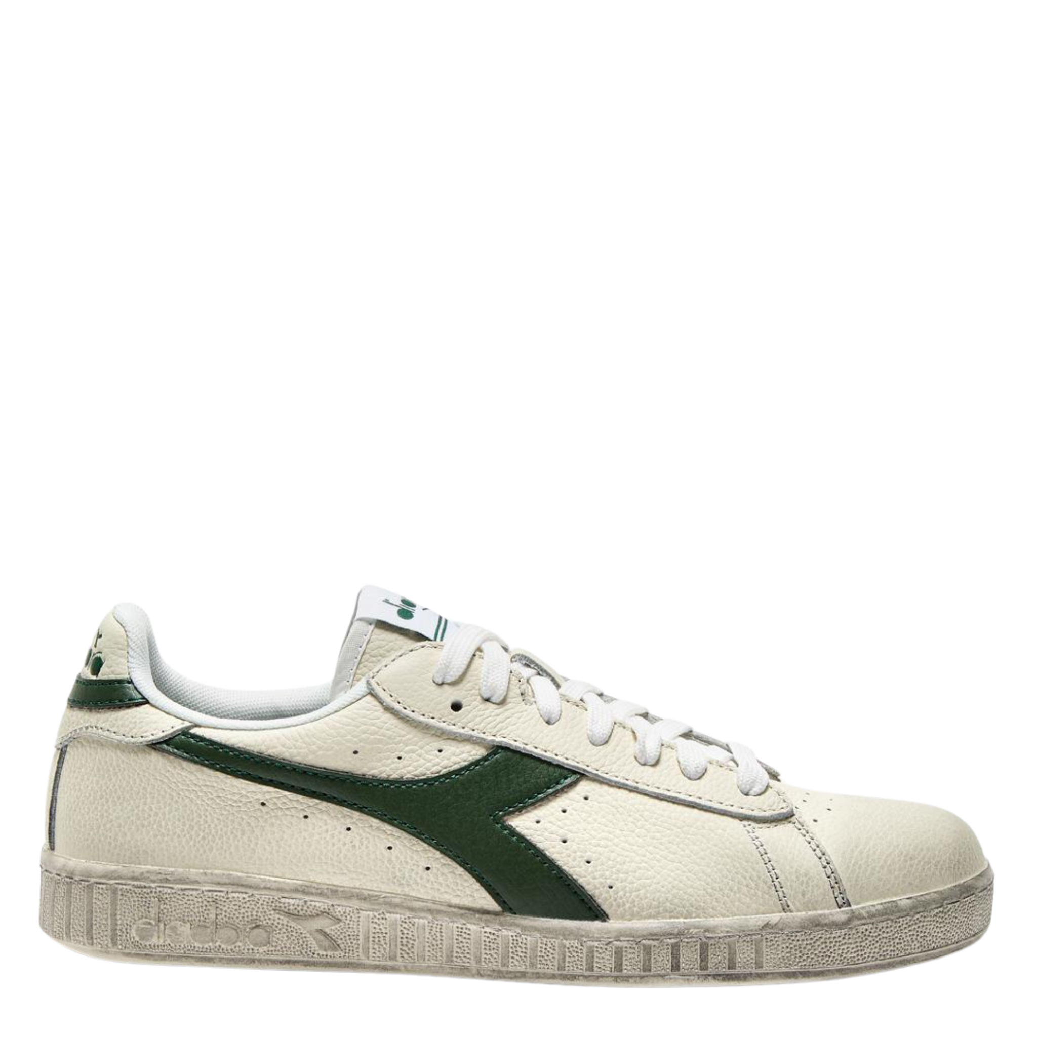 Mens Diadora White/Foliage Green Game L Low Waxed Trainers