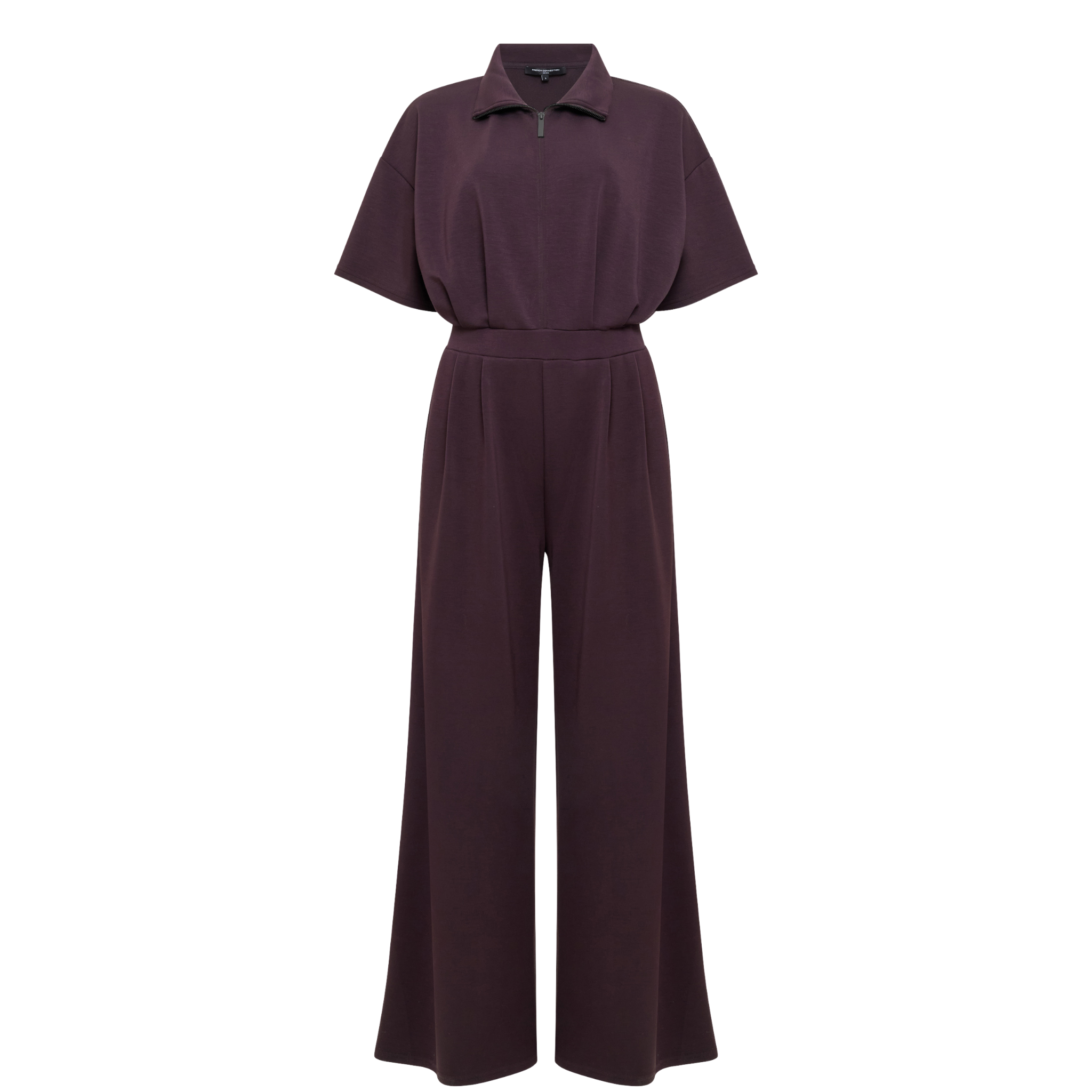 Womens French Connection Mocha Brown Wren Half Zip Jumpsuit