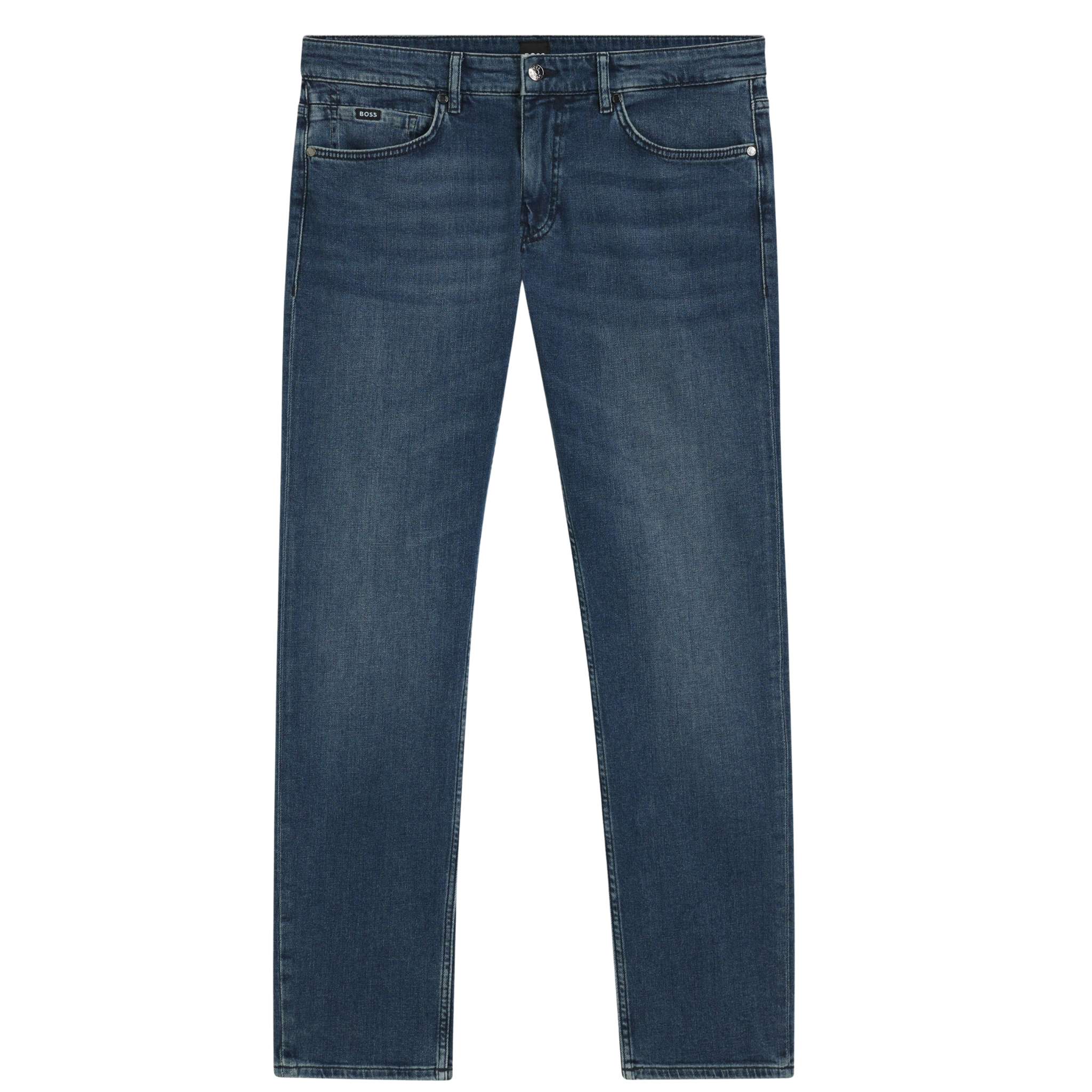 Mens BOSS Mid Blue Wash H-Delaware Slim Fit Jeans