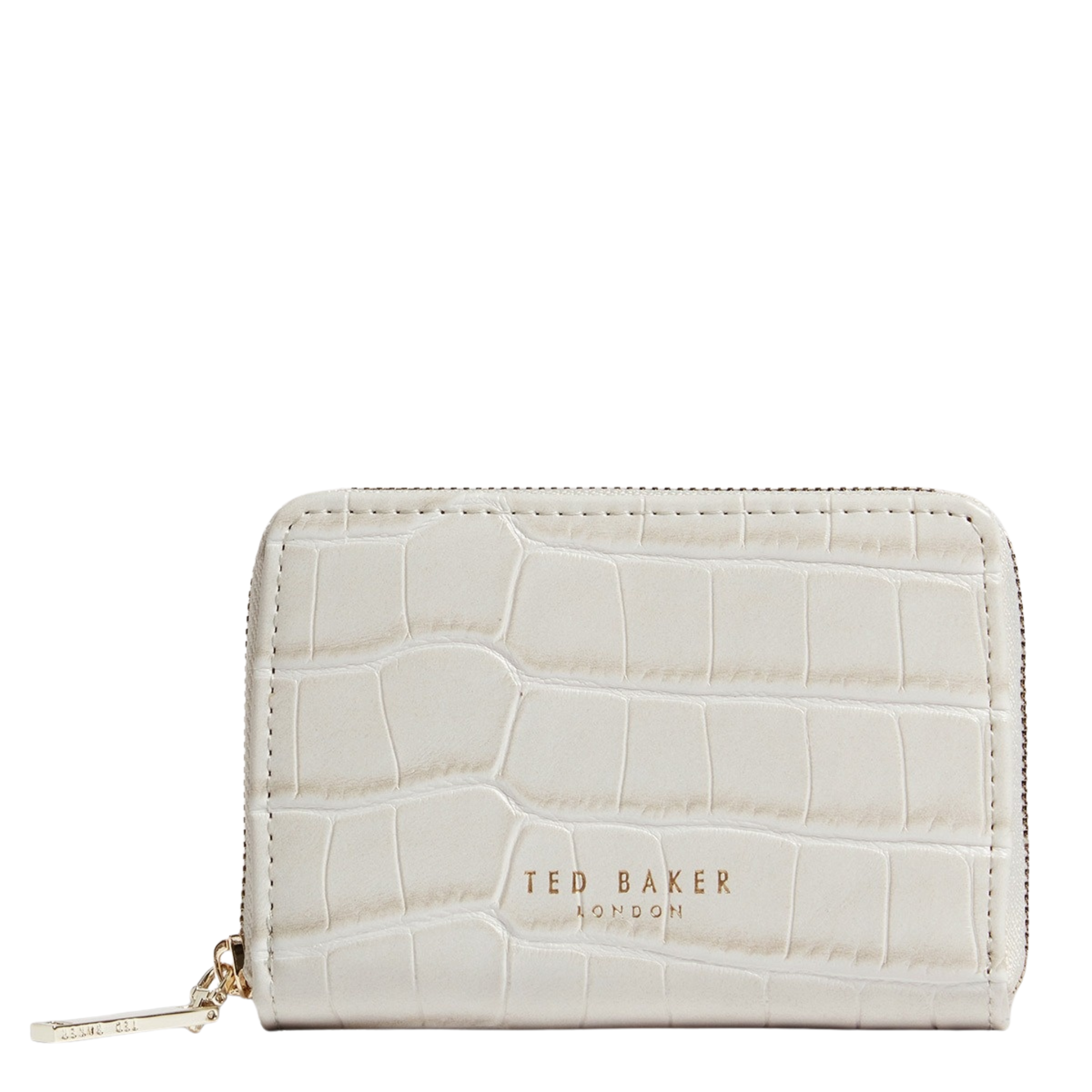 Womens Ted Baker Ivory Croc Effect Small Zip Around Purse