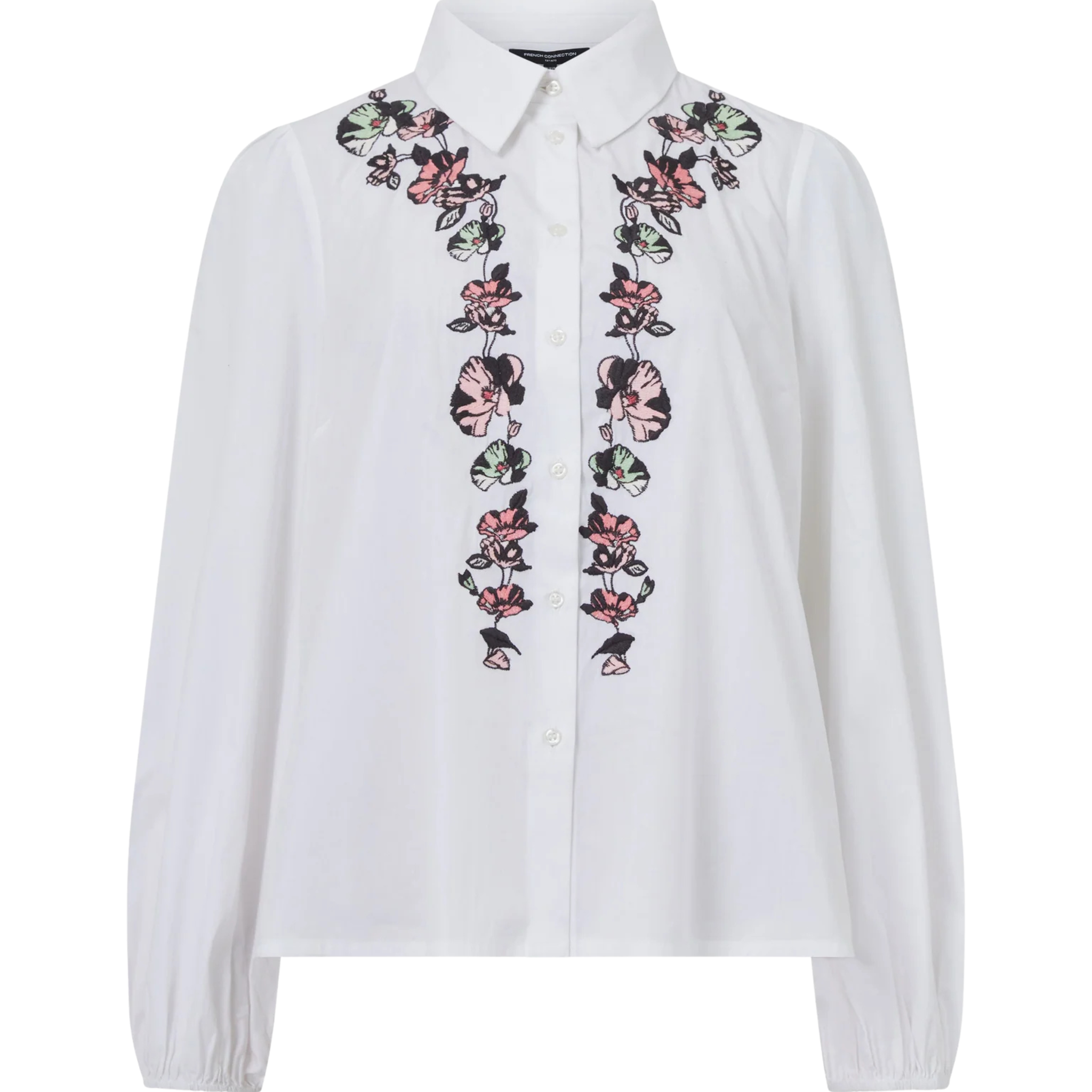 Womens French Connection Cream Cambria Ellie Embroidered L/s Shirt