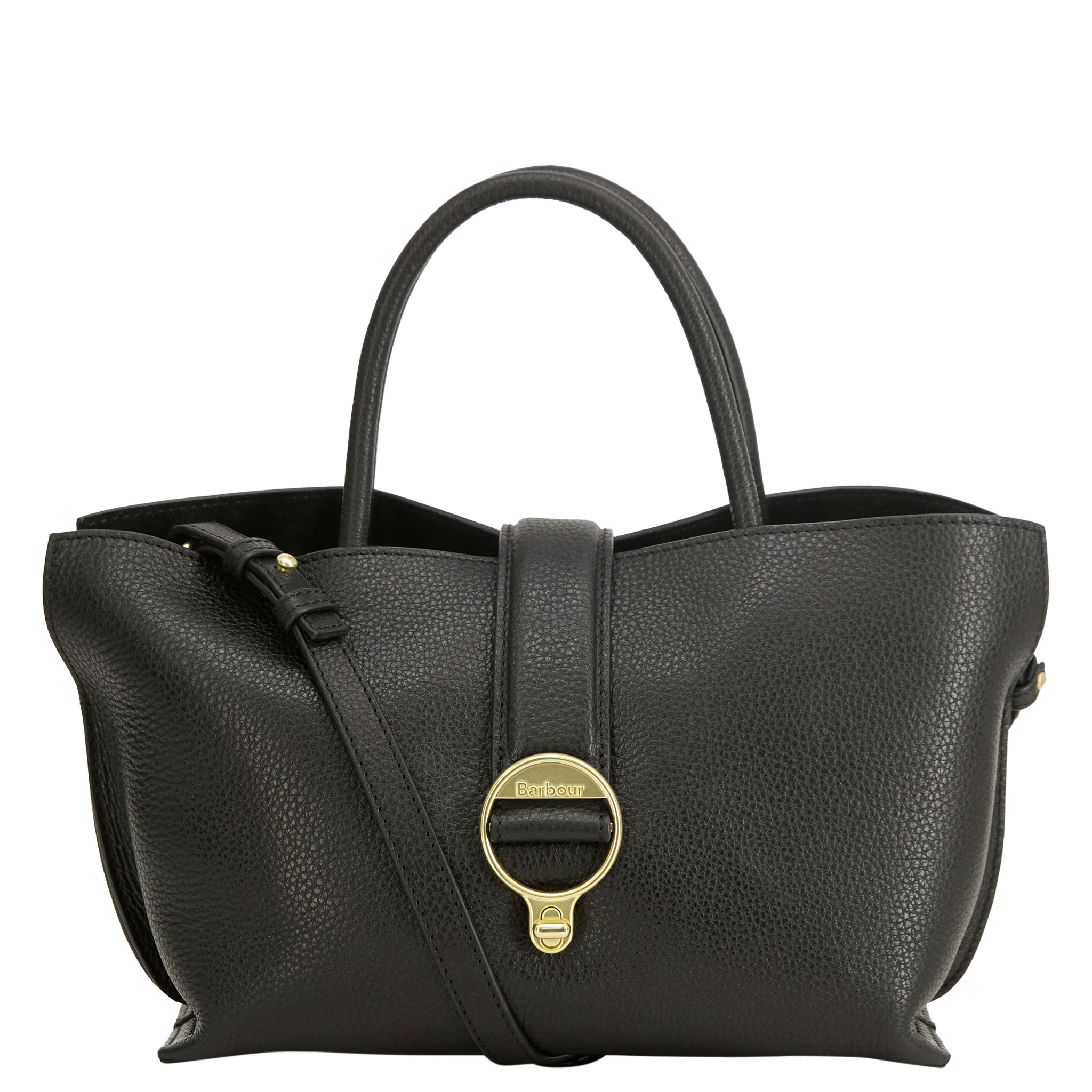 Womens Barbour Black Alder Leather Mini Tote Bag