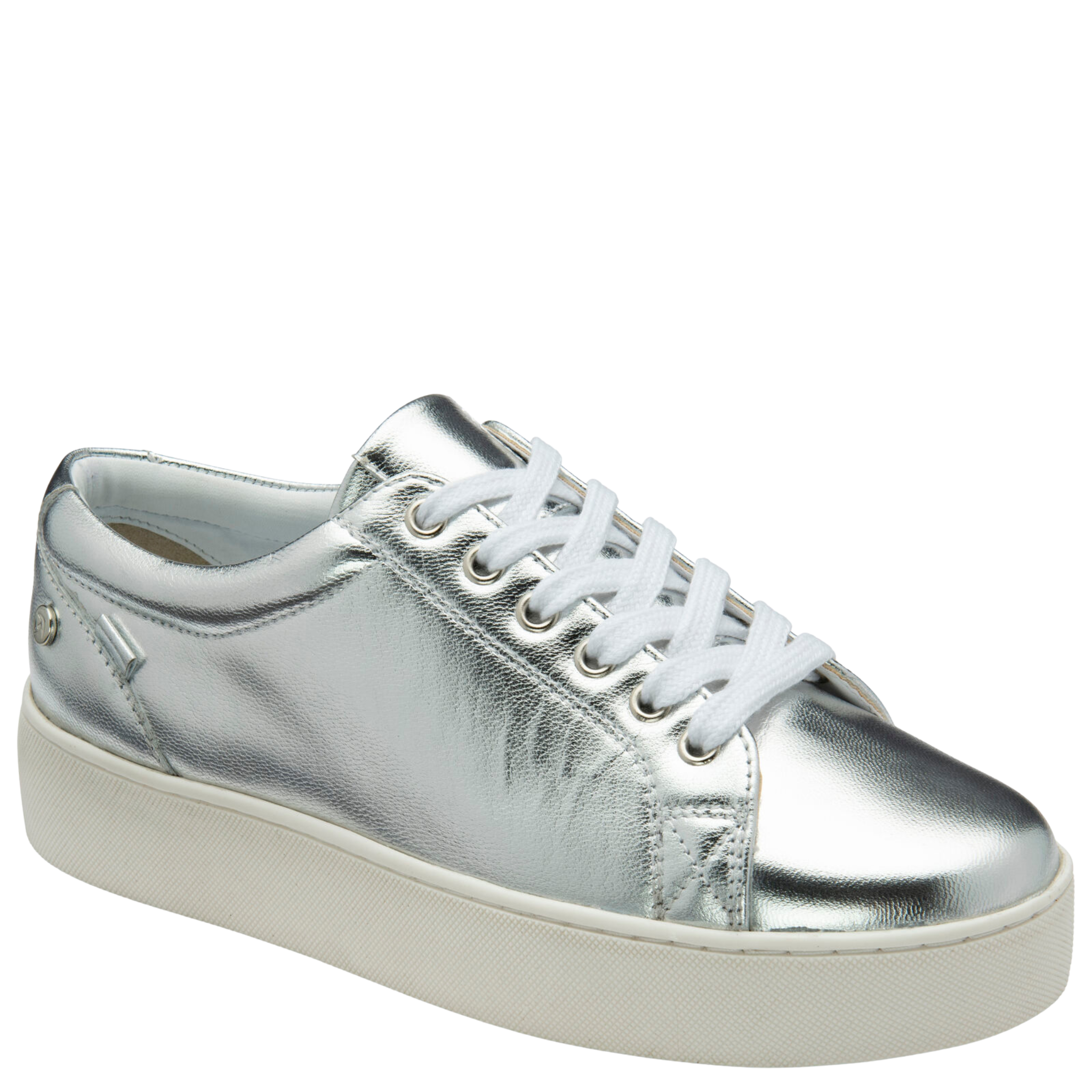 Womens Ravel Silver Leather Solon Trainers