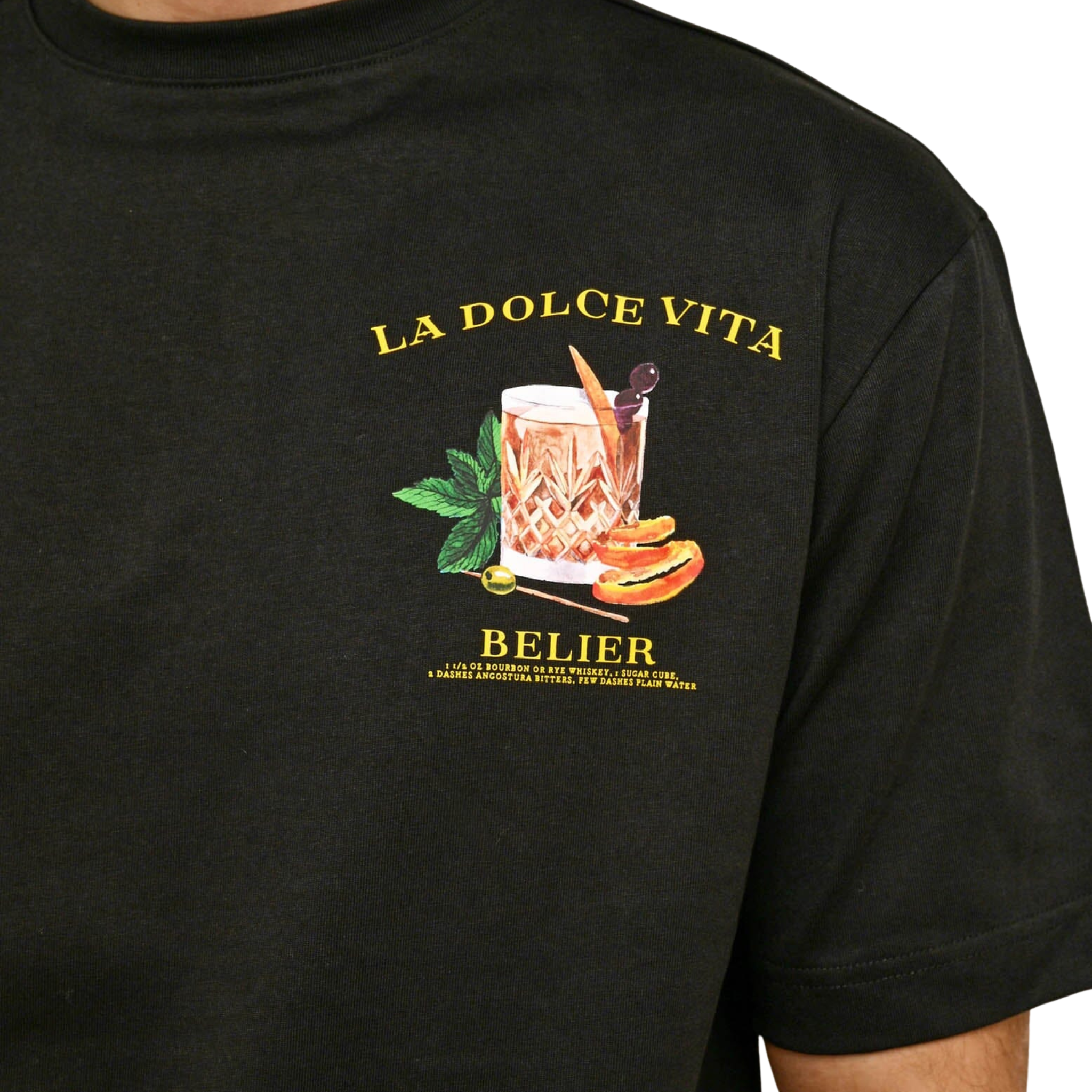 Mens Belier Black Old Fashioned S/s T Shirt