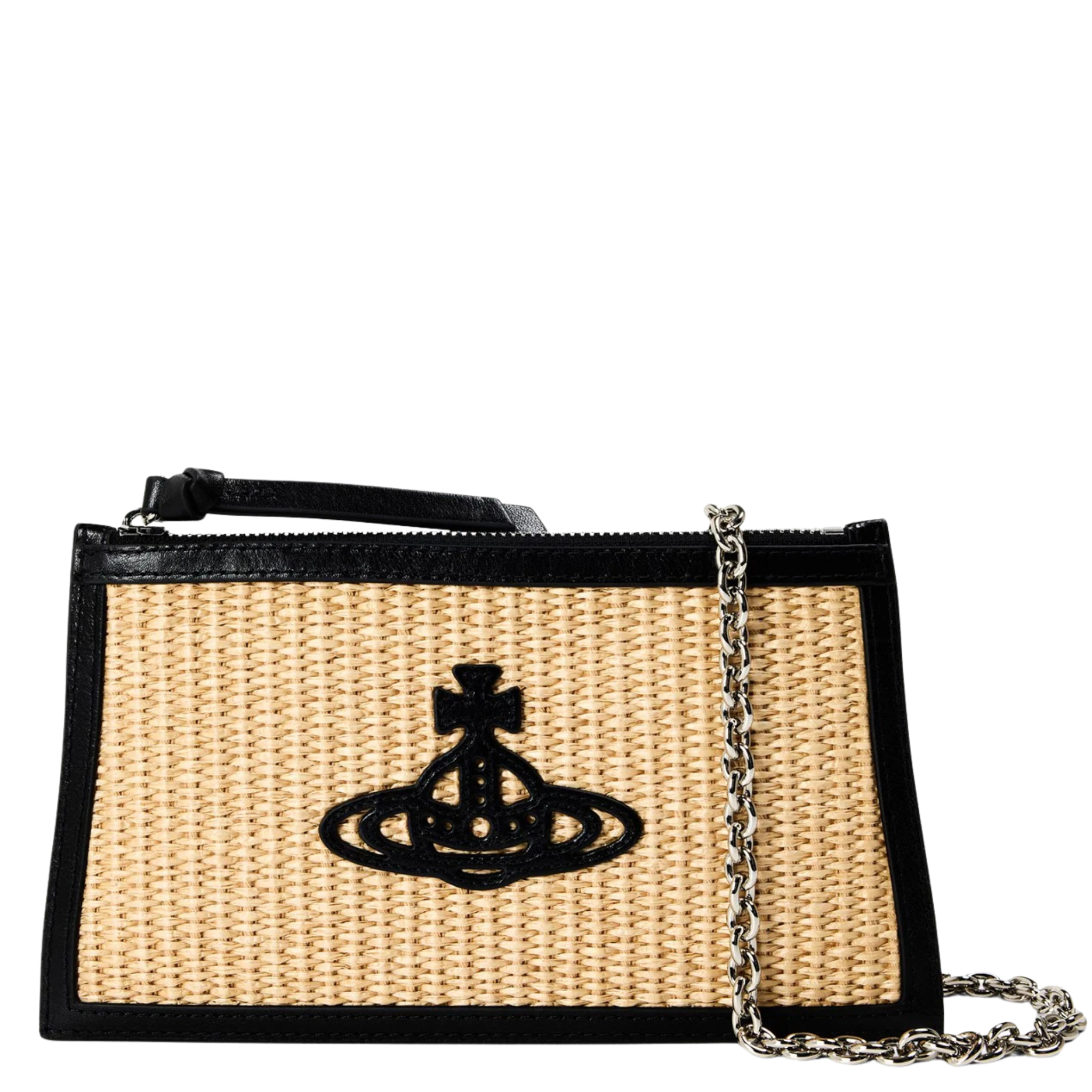 Womens Vivienne Westwood Natural Raffia Small Flat Zip Clutch Bag