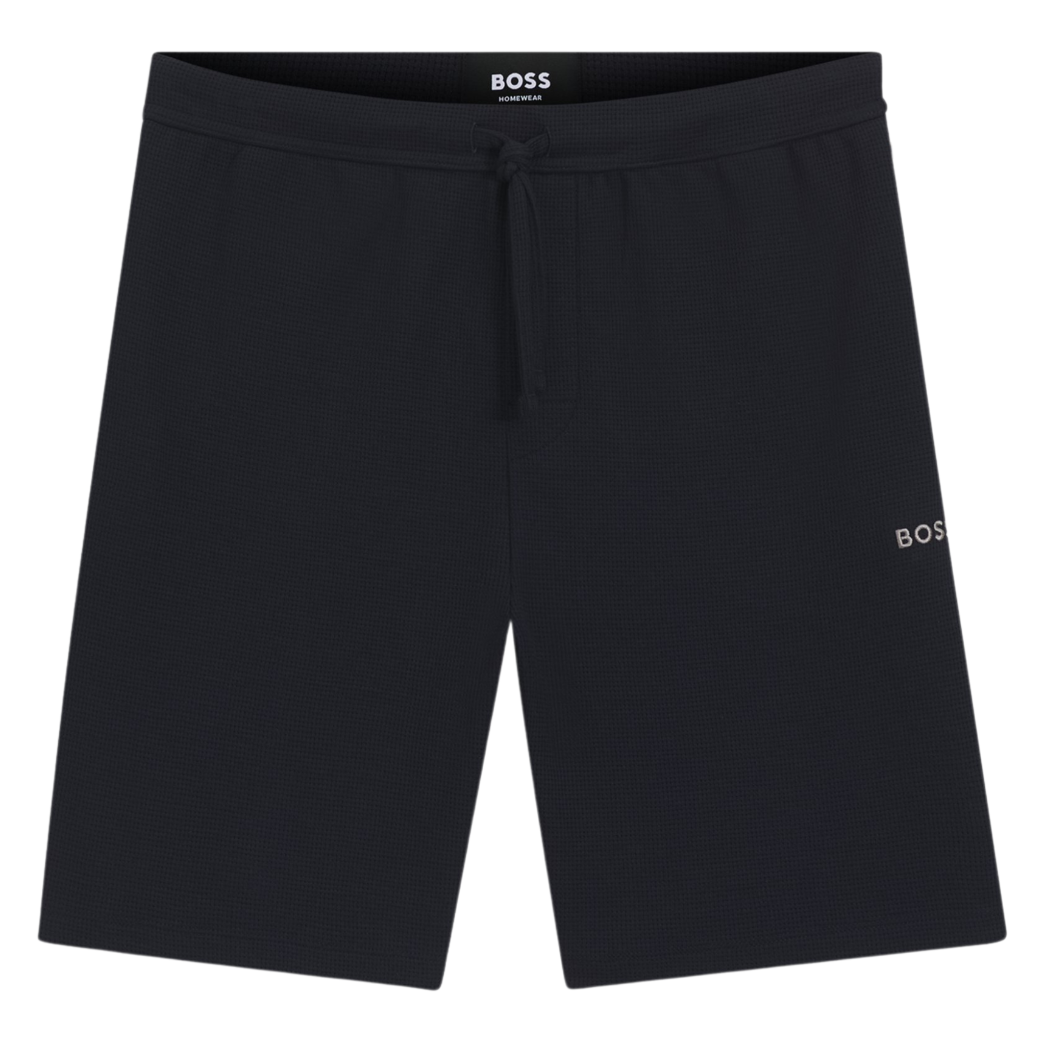 Mens BOSS Dark Blue Waffle Lounge Shorts