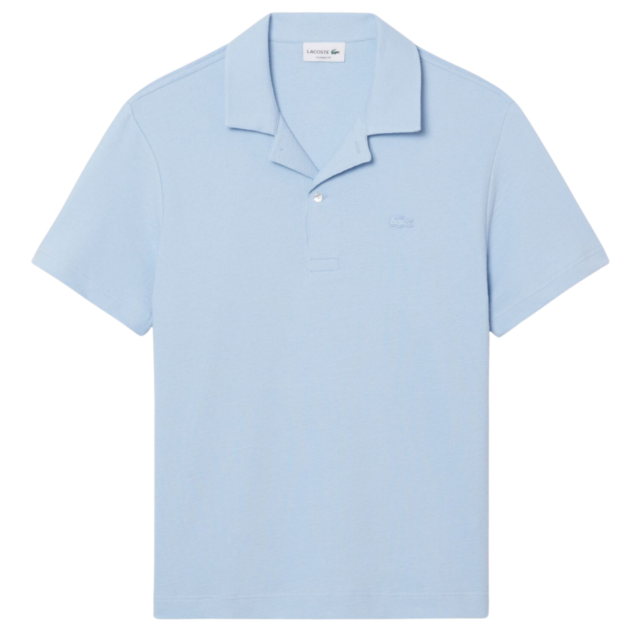 Mens Lacoste Chambray Textured Jersey Open Neck S/s Polo