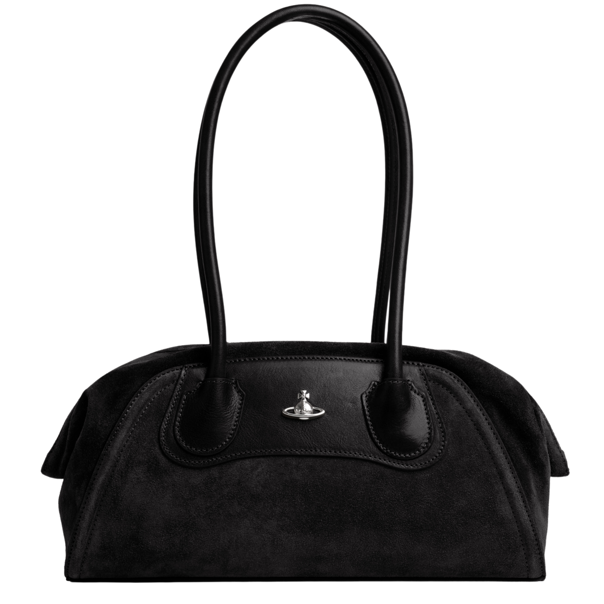 Womens Vivienne Westwood Black Shirley Suede Small Shoulder Bag