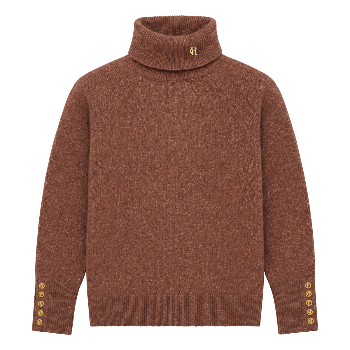 Womens Holland Cooper Latte Tori Roll Neck Knit