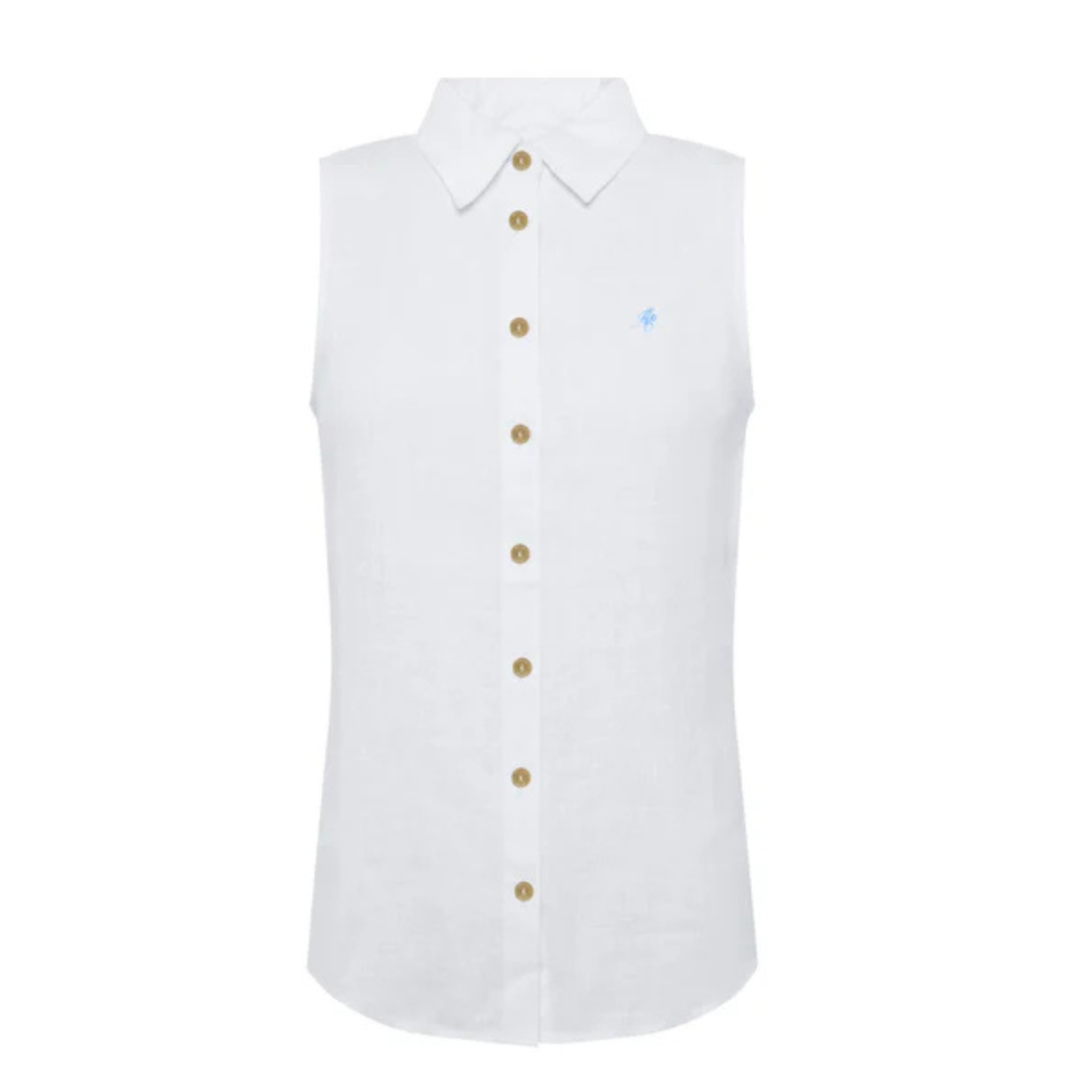 Womens Holland Cooper White Sleeveless Amalfi Linen Shirt