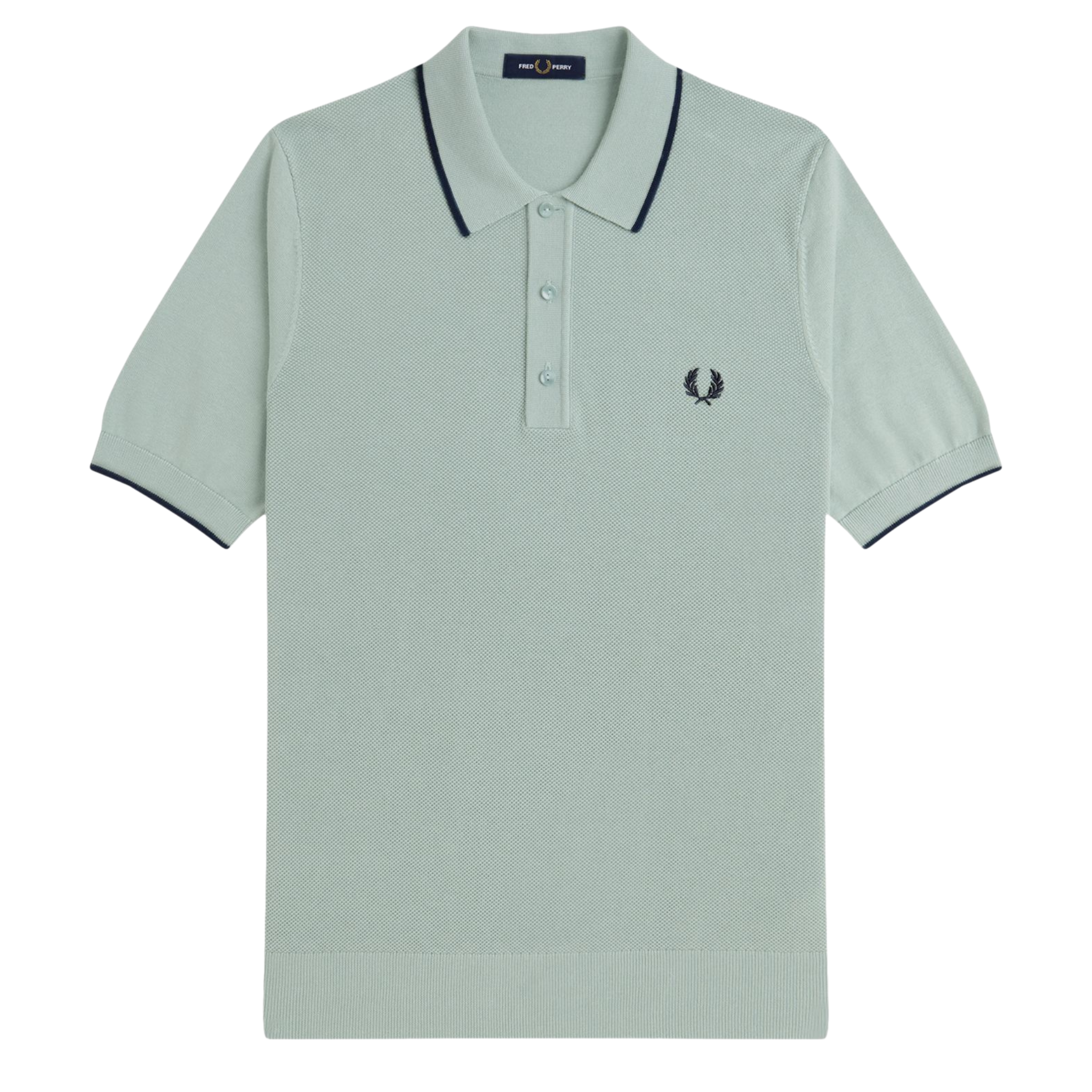 Mens Fred Perry Bayleaf Pique Stitch Knitted S/s Polo Shirt