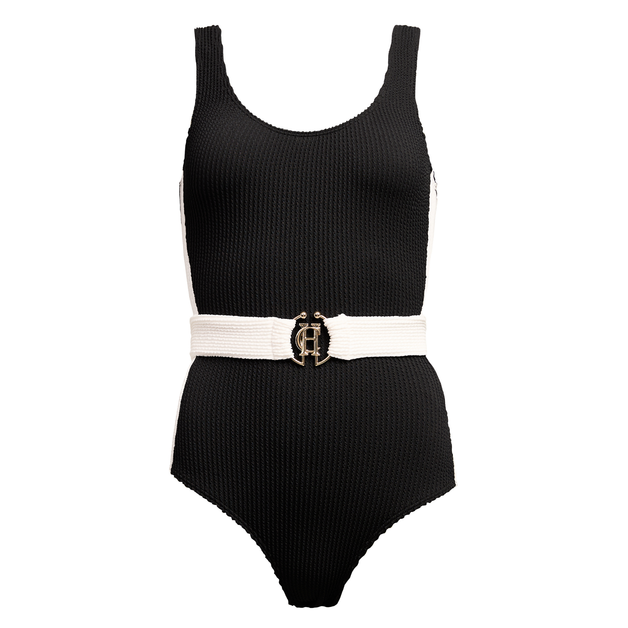 Womens Holland Cooper Black Classic Belted Swimsuit