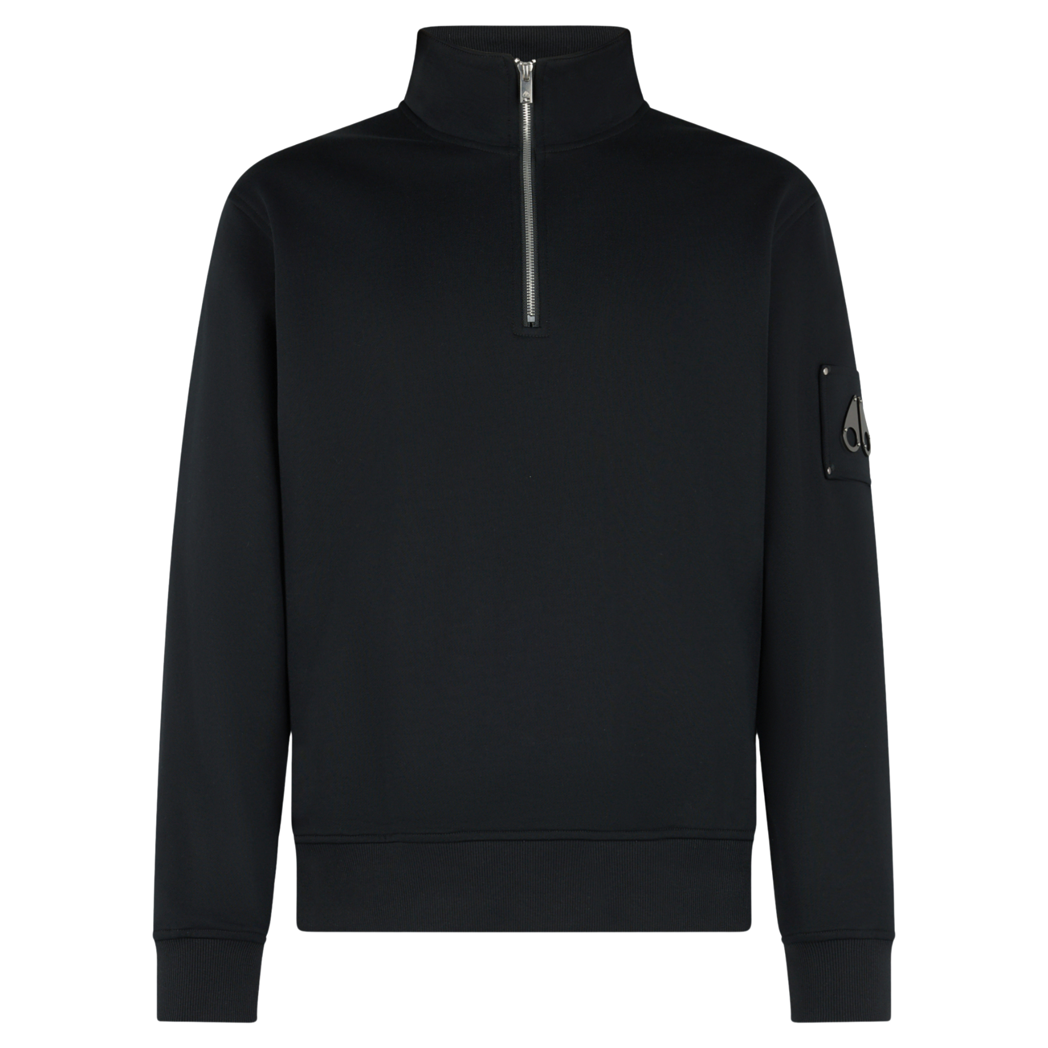 Mens Moose Knuckles Black Hartsfield Half Zip Sweatshirt