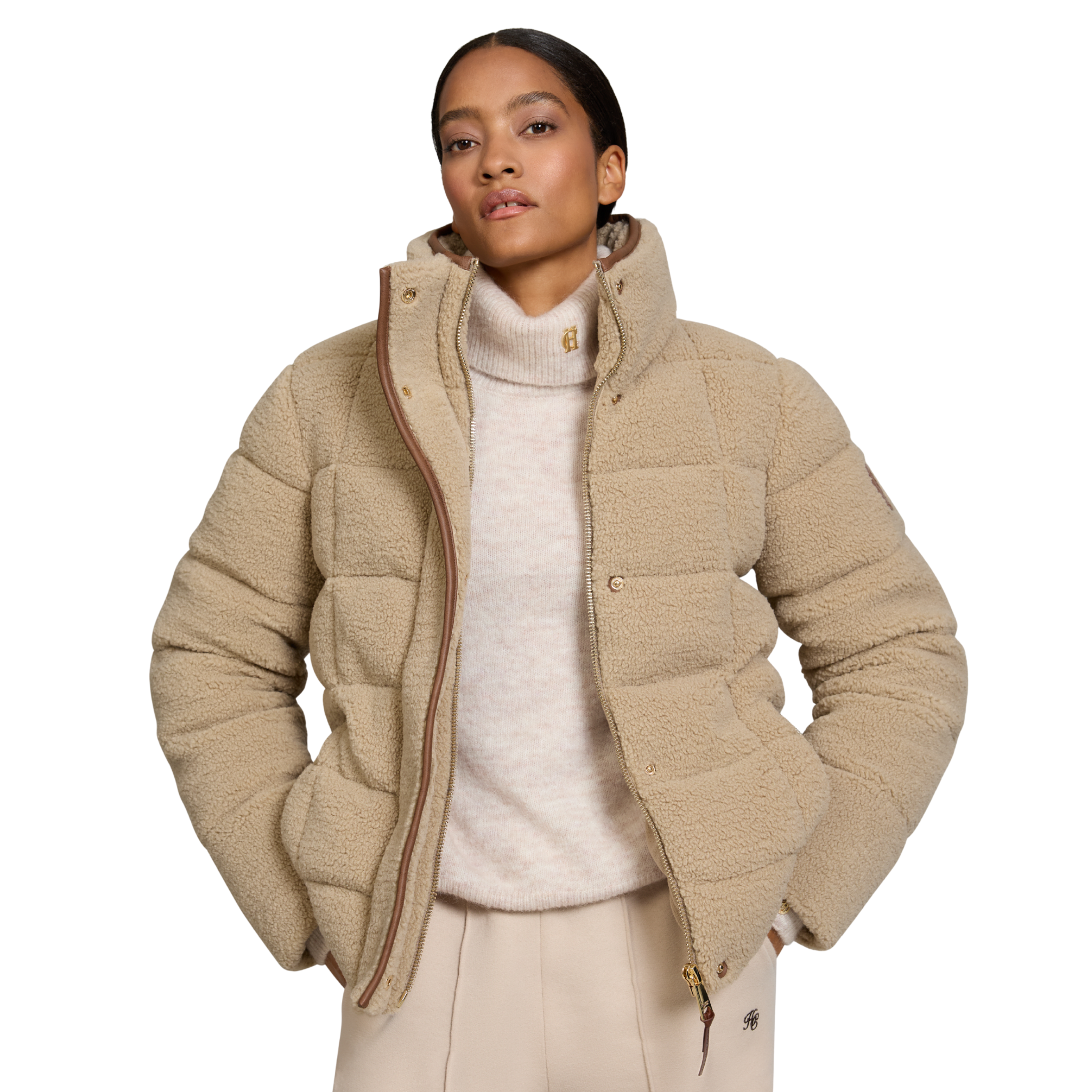 Womens Holland Cooper Natural Borg Crawford Padded Jacket