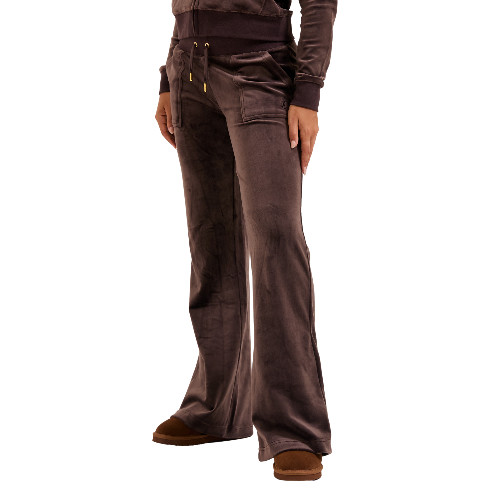 Womens Juicy Couture Java Layla Gold Velour Pants