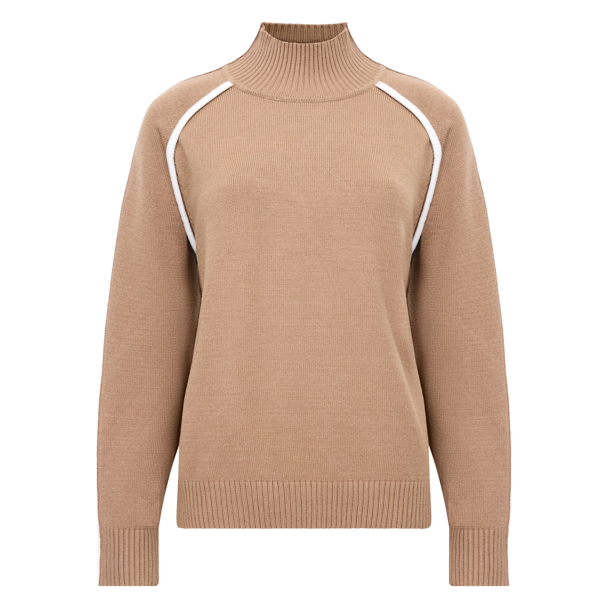 Womens French Connection Camel Jordan High Neck Jumper