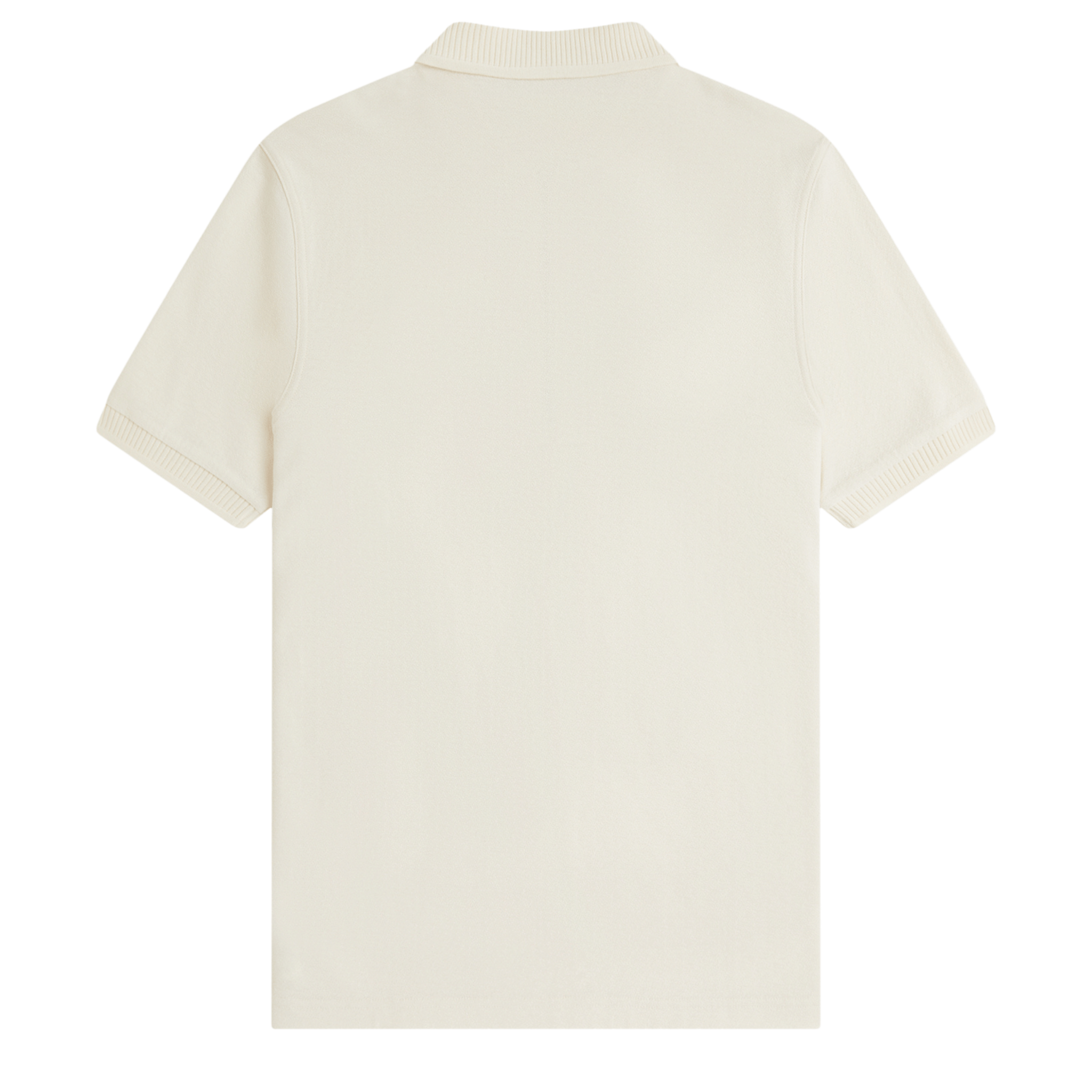Mens Fred Perry Ecru Crepe Pique Zip Neck S/s Polo