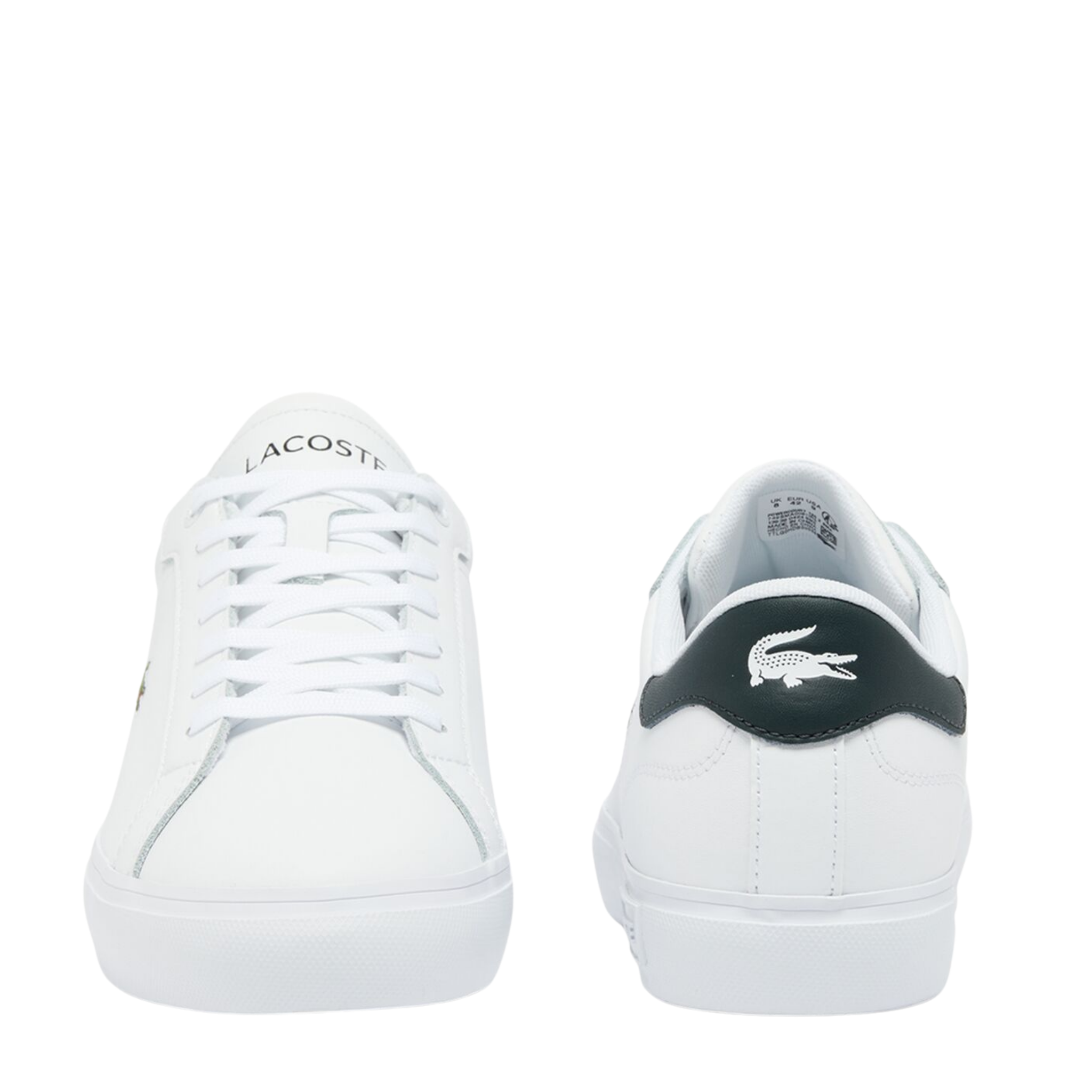 Mens Lacoste White/Dark Green Powercourt Trainers