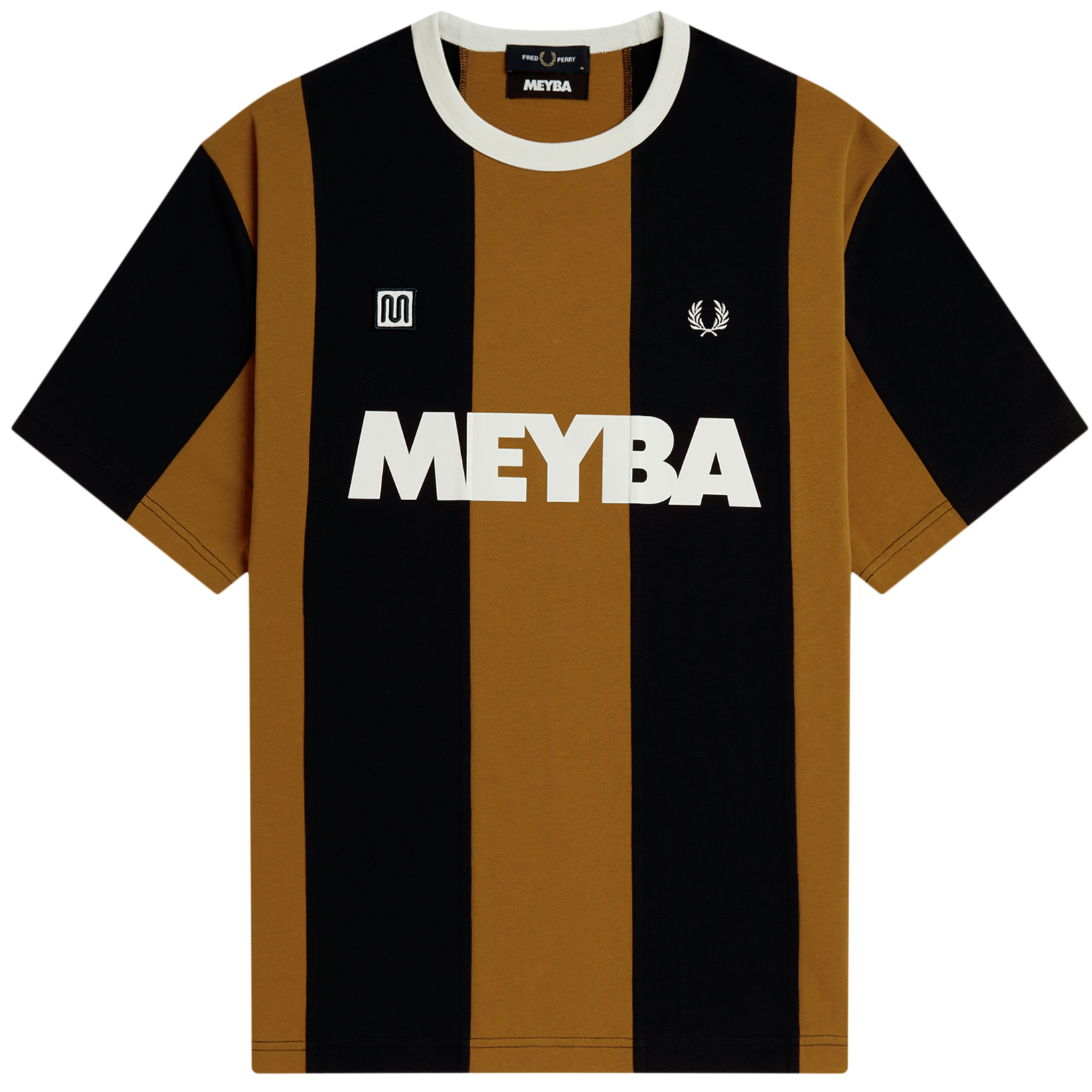 Mens Fred Perry x Meyba Dark Caramel Cut & Sew S/s T Shirt