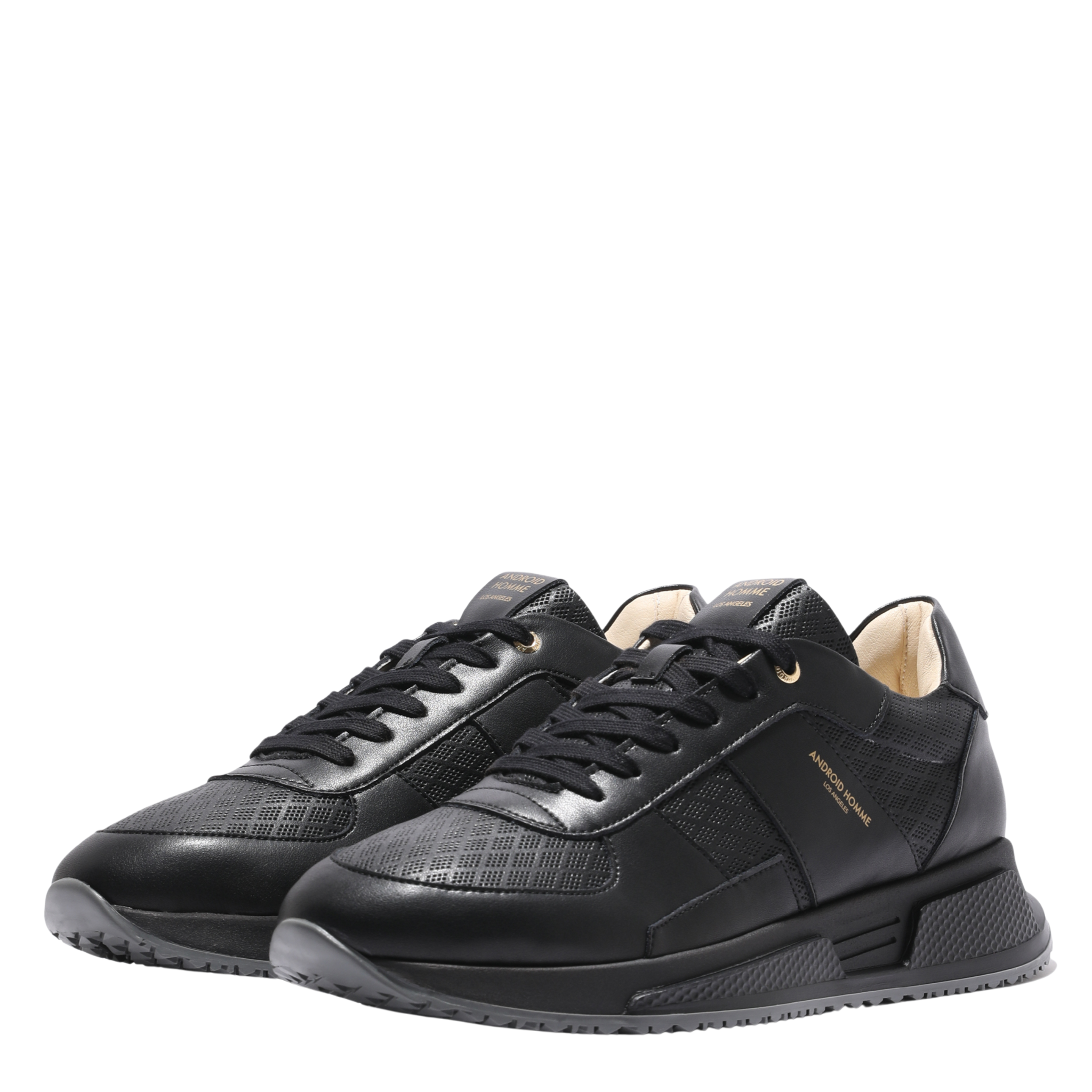Mens Android Homme Black Matador Diamond Perforated Trainers
