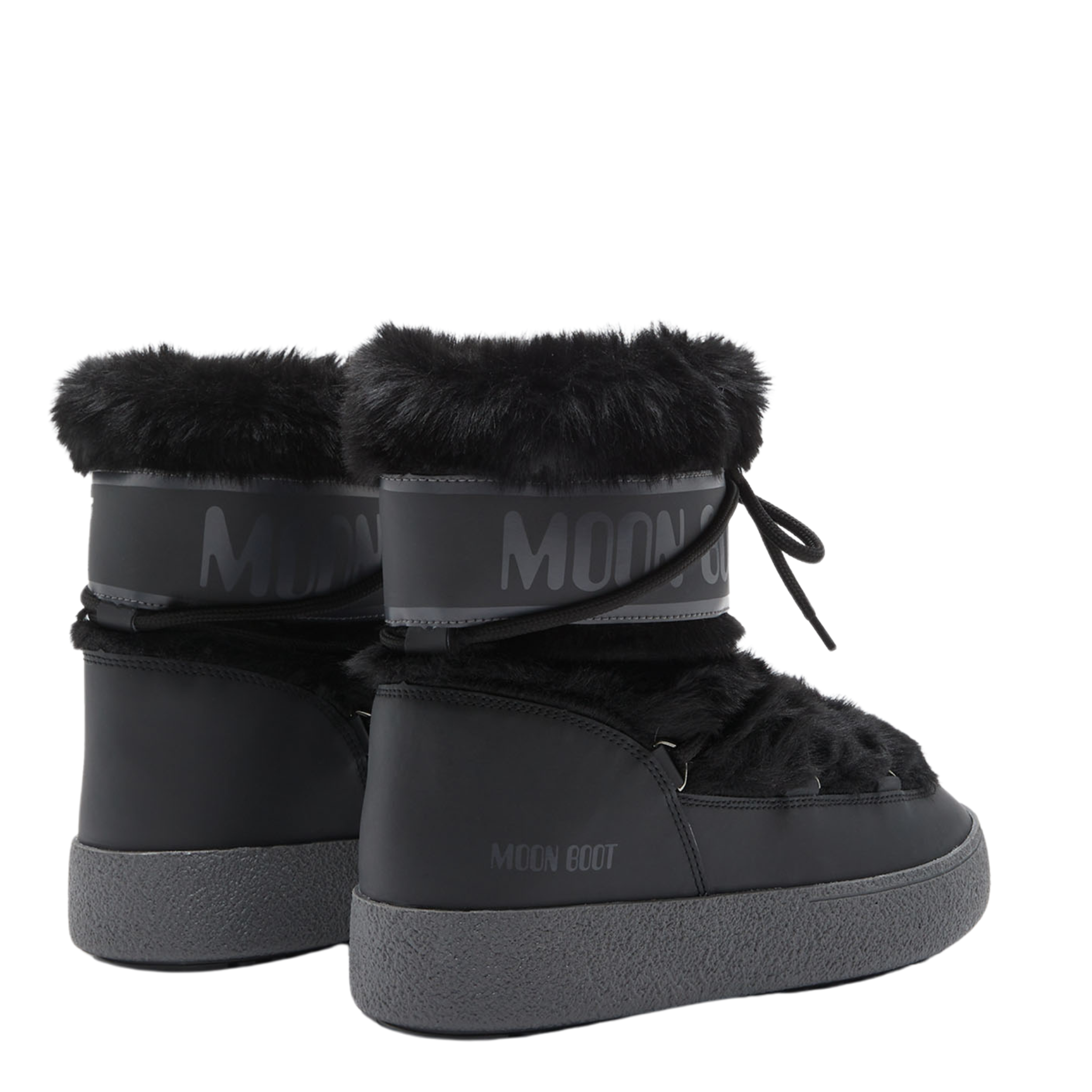 Womens Moon Boot Black LTRACK Faux Fur WP Boots
