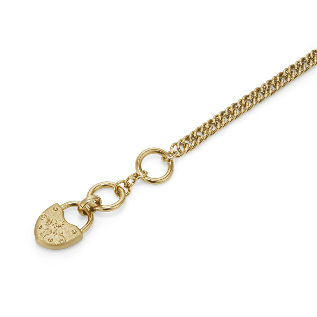 Womens Olivia Burton Gold Lock Heart Toggle Bracelet