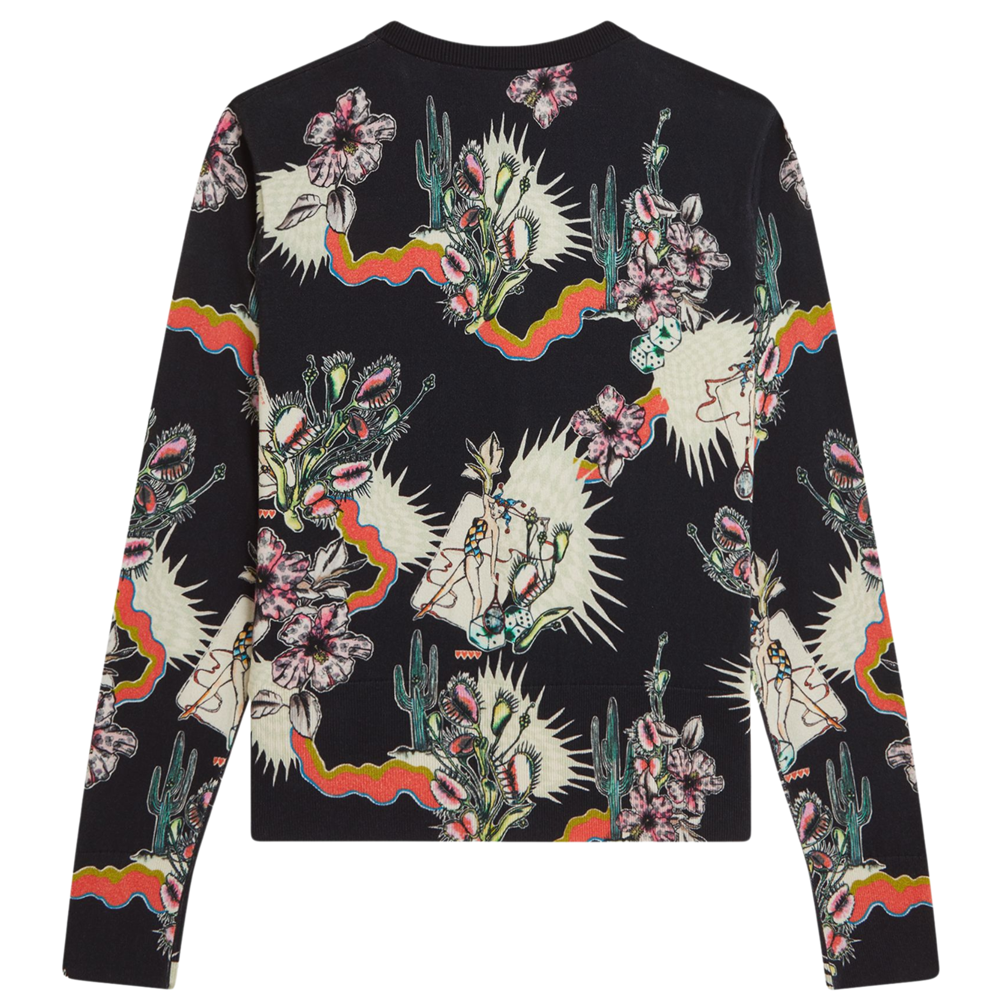 Womens Fred Perry x Amy Winehouse Black Printed Cardigan