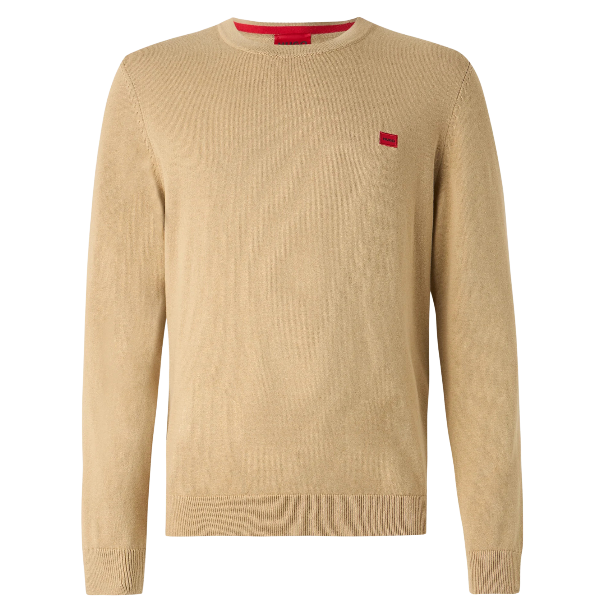 Mens HUGO Medium Beige San Cassius-C1 Crew Neck Knit